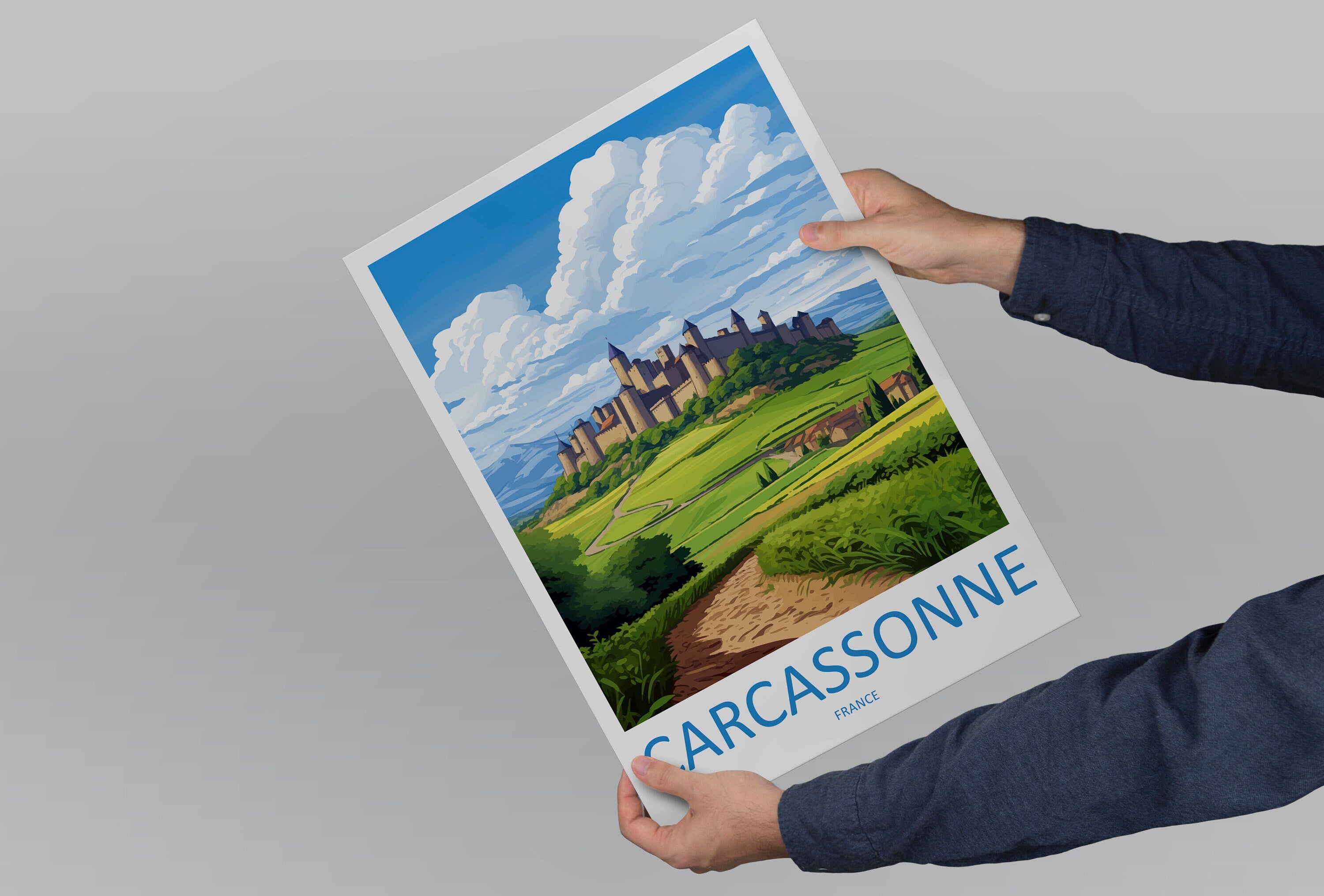 Carcassonne Travel Print Wall Art Carcassonne Wall Hanging Home Décor Carcassonne Gift Art Lovers France Art Lover Gift Carcassonne Poster