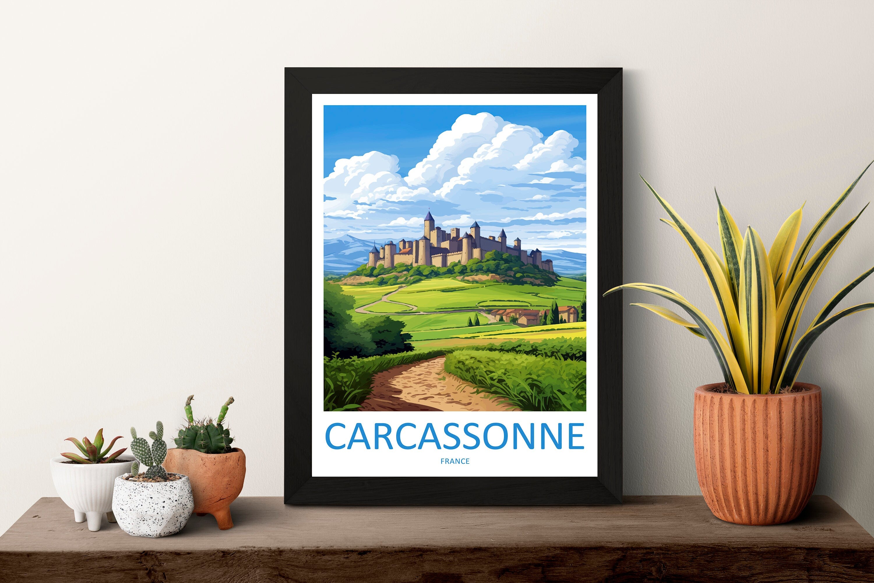 Carcassonne Travel Print Wall Art Carcassonne Wall Hanging Home Décor Carcassonne Gift Art Lovers France Art Lover Gift Carcassonne Poster