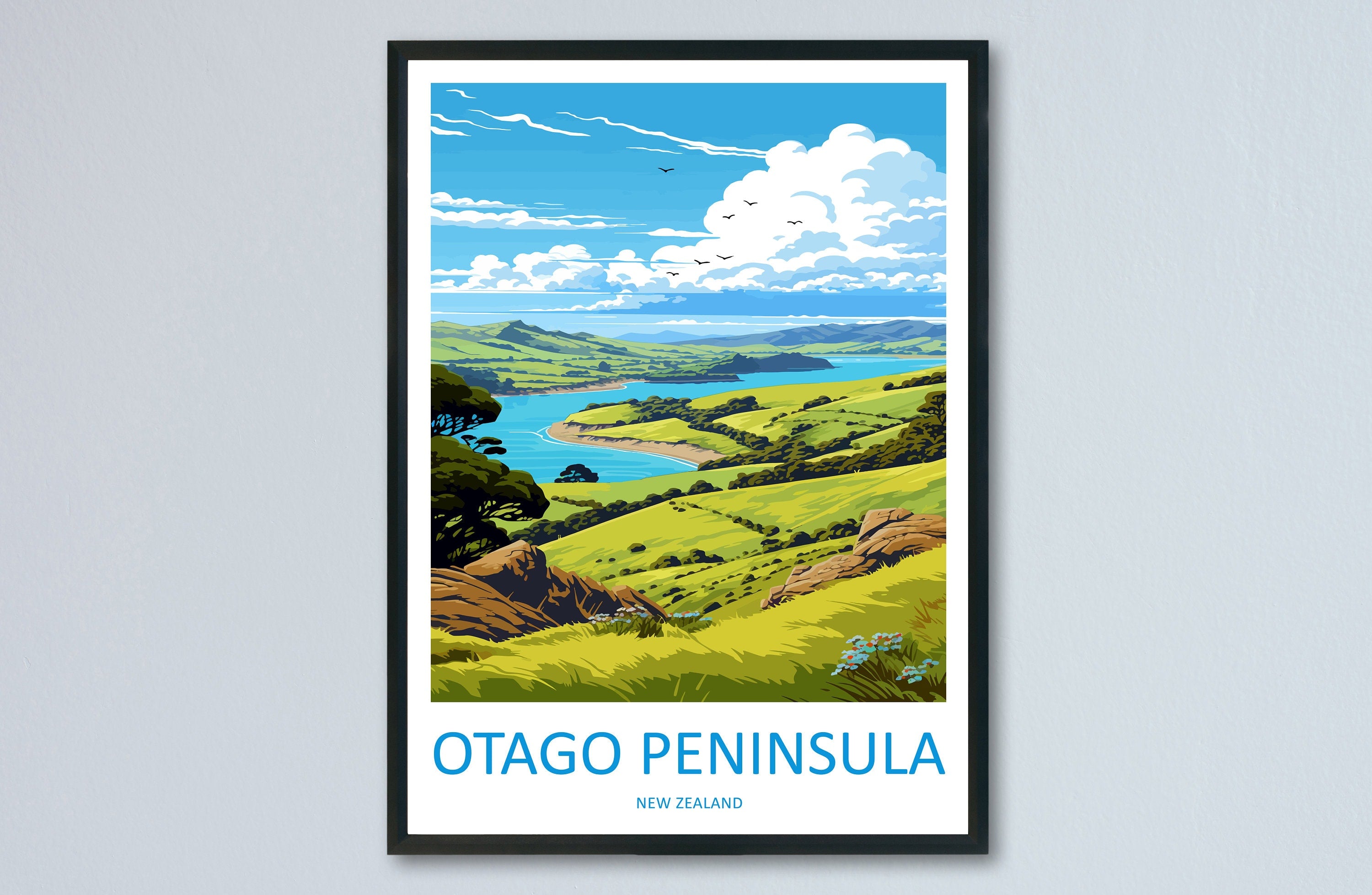 Otago Peninsula Travel Print Wall Art Otago Peninsula Wall Hanging Home Décor Otago Peninsula Gift Art Lovers New Zealand Art Lover Gift