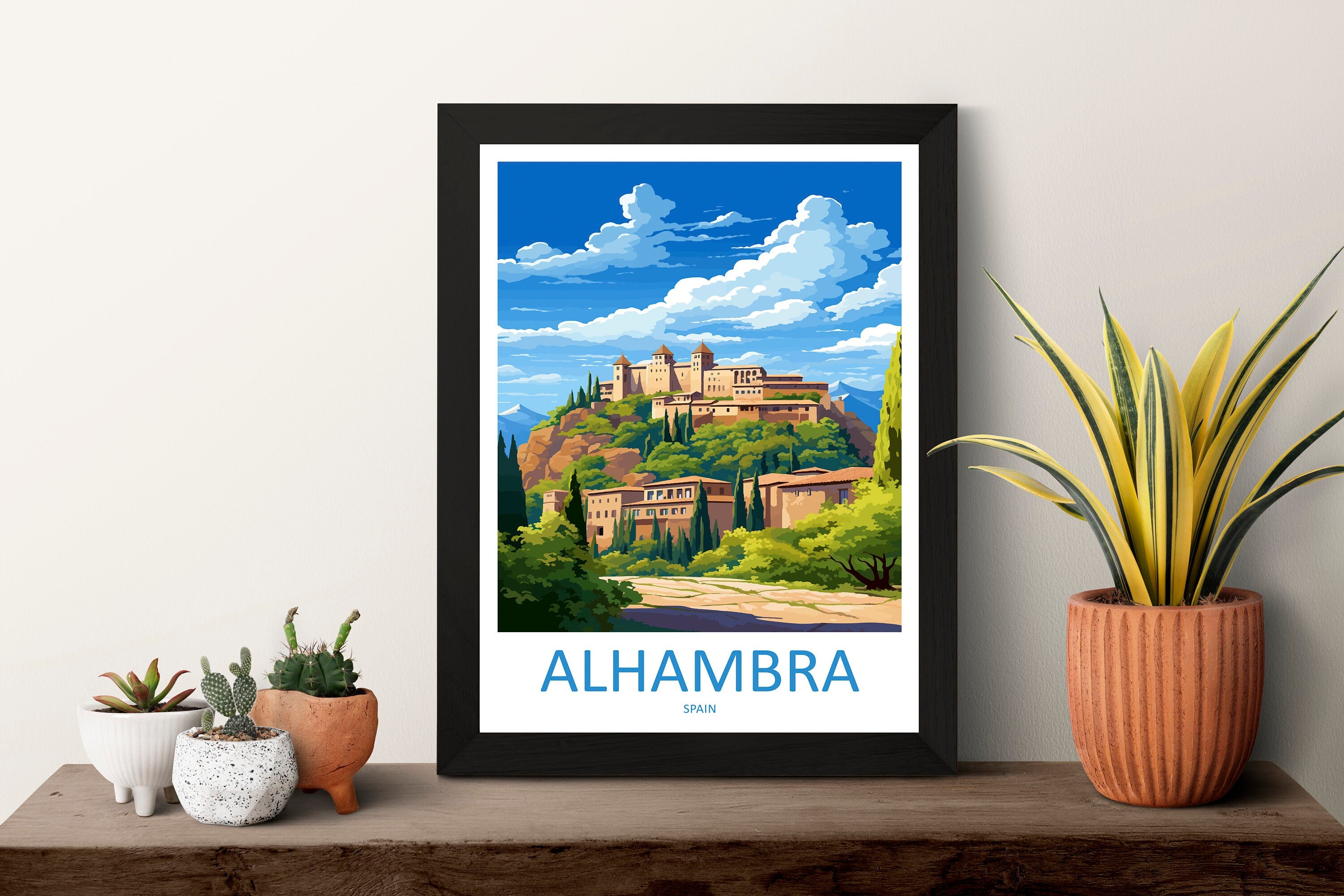 Alhambra Travel Print Wall Art Alhambra Wall Hanging Home Décor Alhambra Gift Art Lovers Spain Art Gift Alhambra Travel Poster art