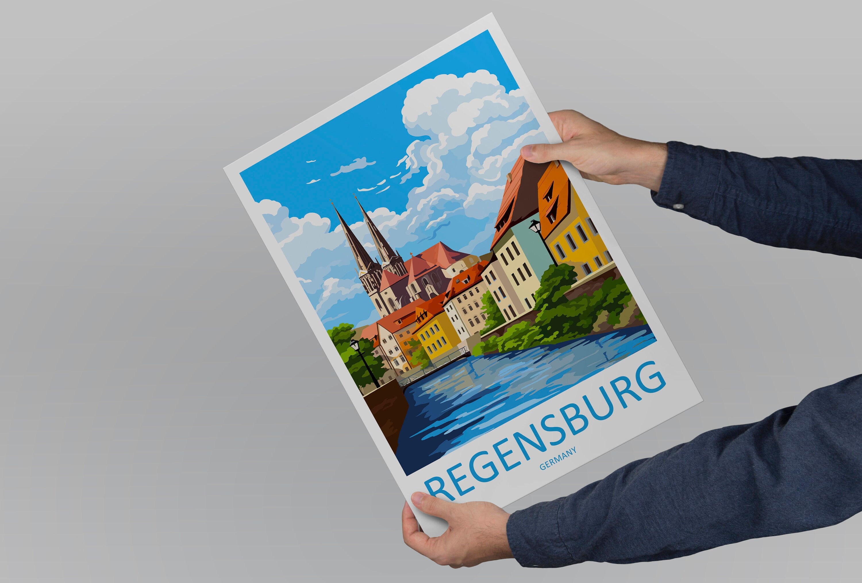 Regensburg Travel Print Wall Art Regensburg Wall Hanging Home Decor Regensburg Gift Art Lovers Wall Art Print Art Regensburg Germany