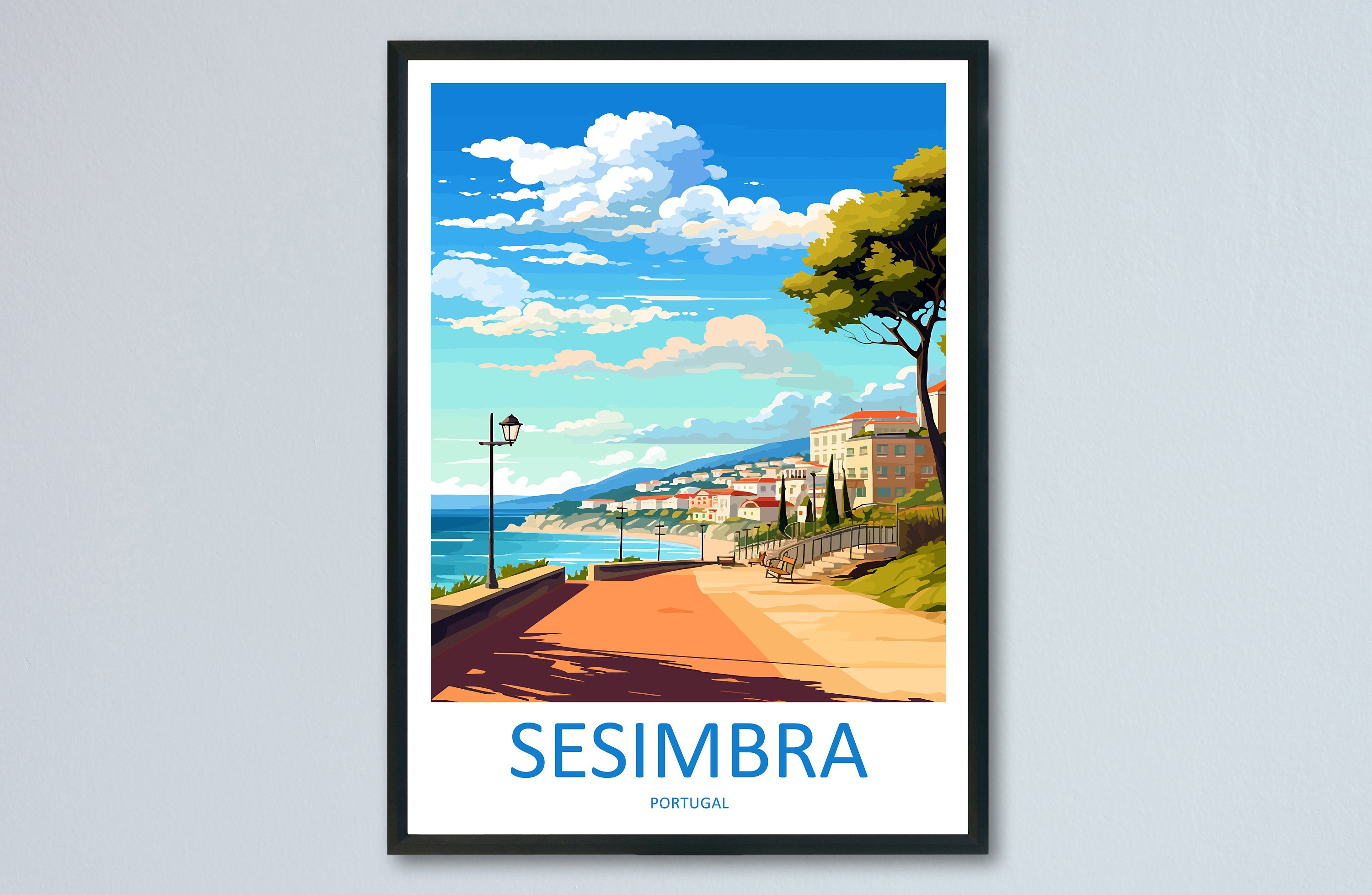 Sesimbra Travel Print Wall Art Sesimbra Wall Hanging Home Décor Sesimbra Gift Art Lovers Portugal Art Lover Gift Sesimbra Wall Décor