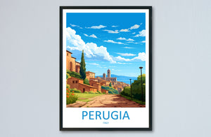 Perugia Travel Print Wall Art Perugia Italy Wall Hanging Home Decor Perugia Gift Art Lovers Wall Art Print Perugia Italy