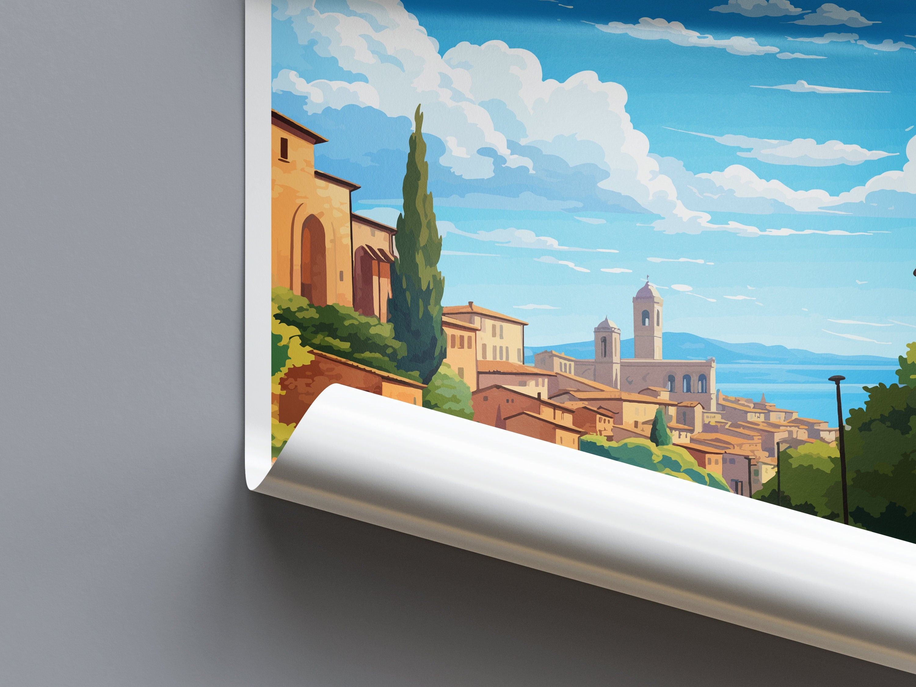 Perugia Travel Print Wall Art Perugia Italy Wall Hanging Home Decor Perugia Gift Art Lovers Wall Art Print Perugia Italy