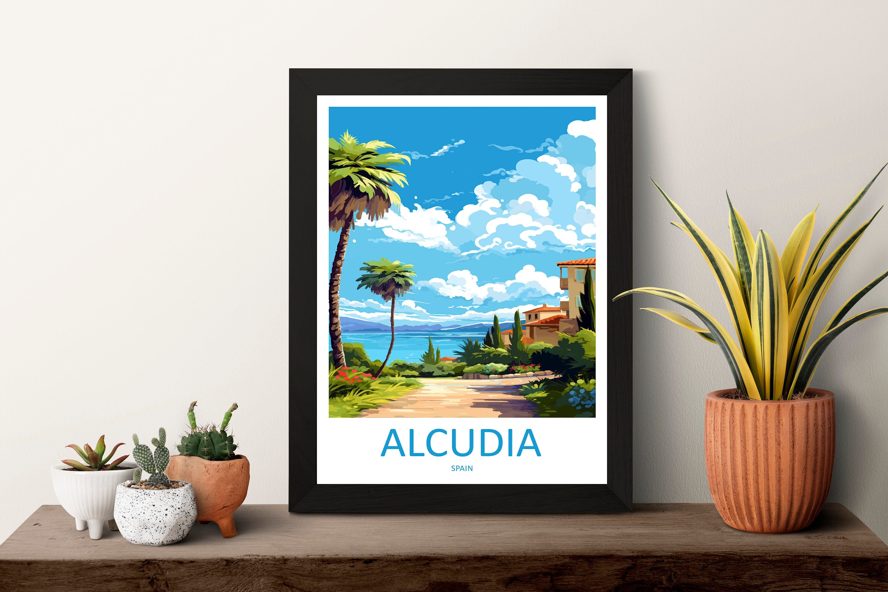 Alcudia Travel Print Wall Art Alcudia Wall Hanging Home Décor Alcudia Gift Art Lovers Spain Art Lover Gift Alcudia Spain Poster Art