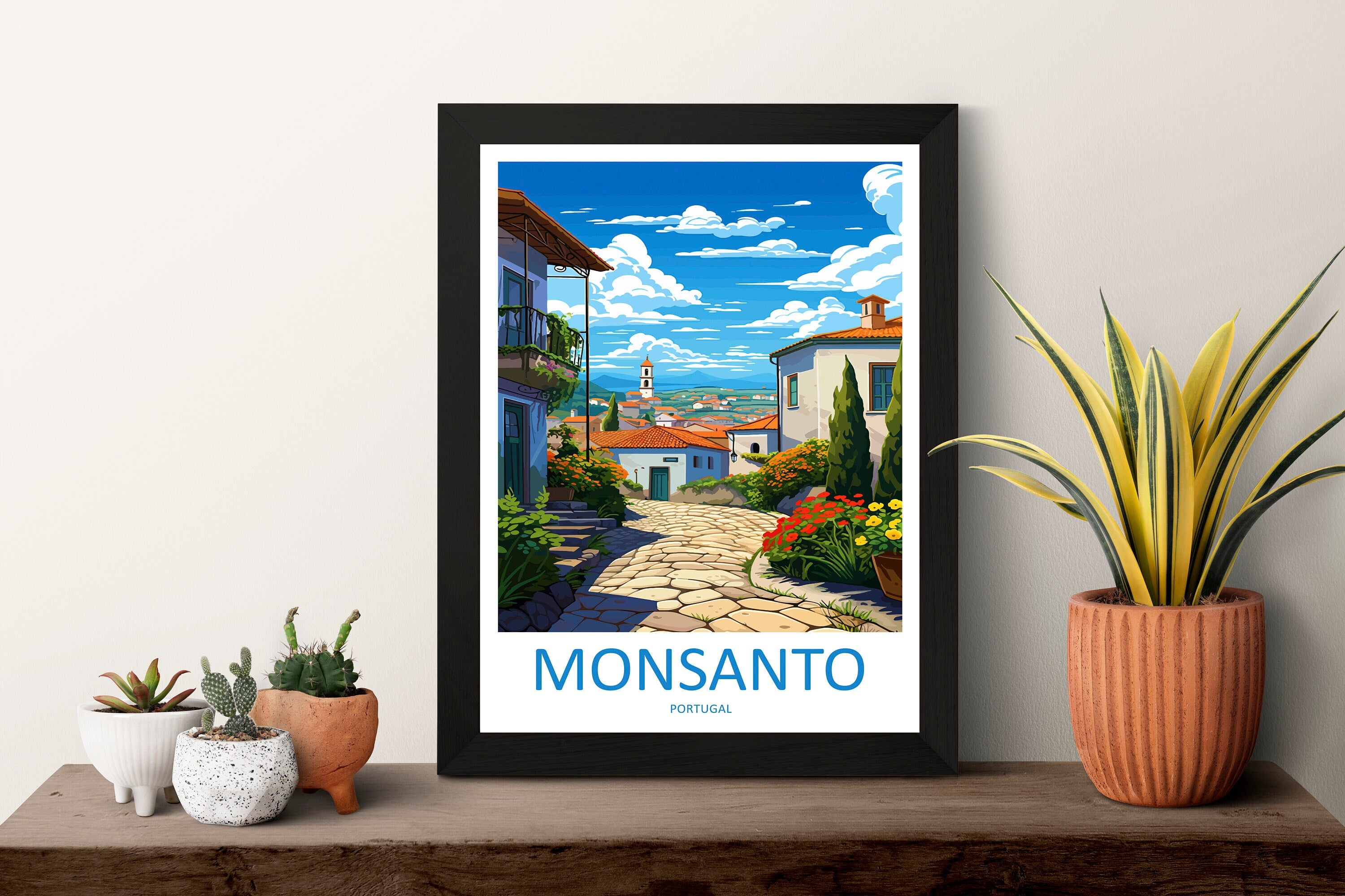 Monsanto Travel Print Wall Art Monsanto Wall Hanging Home Décor Monsanto Gift Art Lovers Portugal Art Lover Gift Monsanto Wall Décor