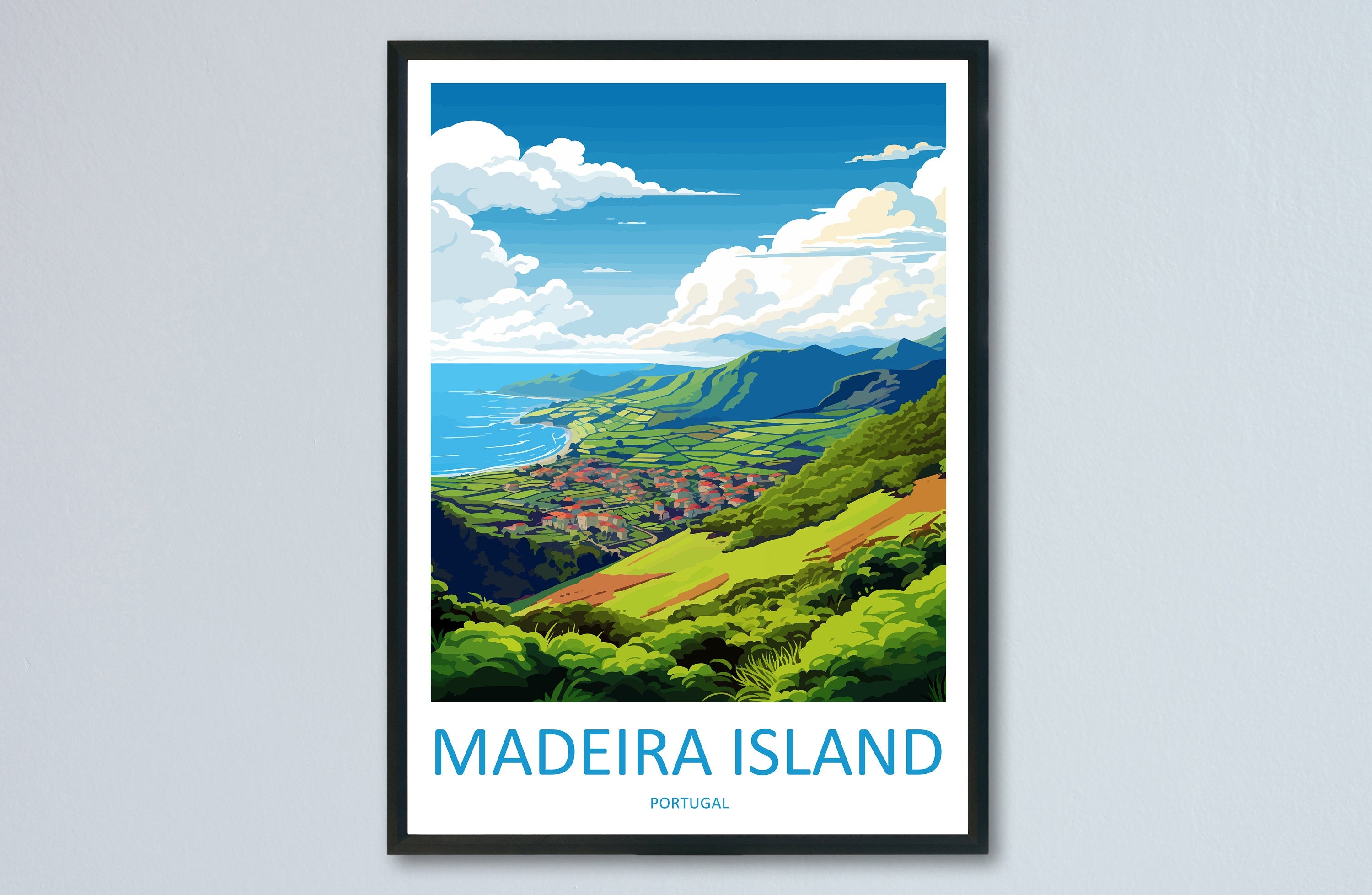 Madeira Travel Print Wall Art Madeira Wall Hanging Home Décor Madeira Gift Art Lovers Portugal Art Lover Gift Madeira Poster