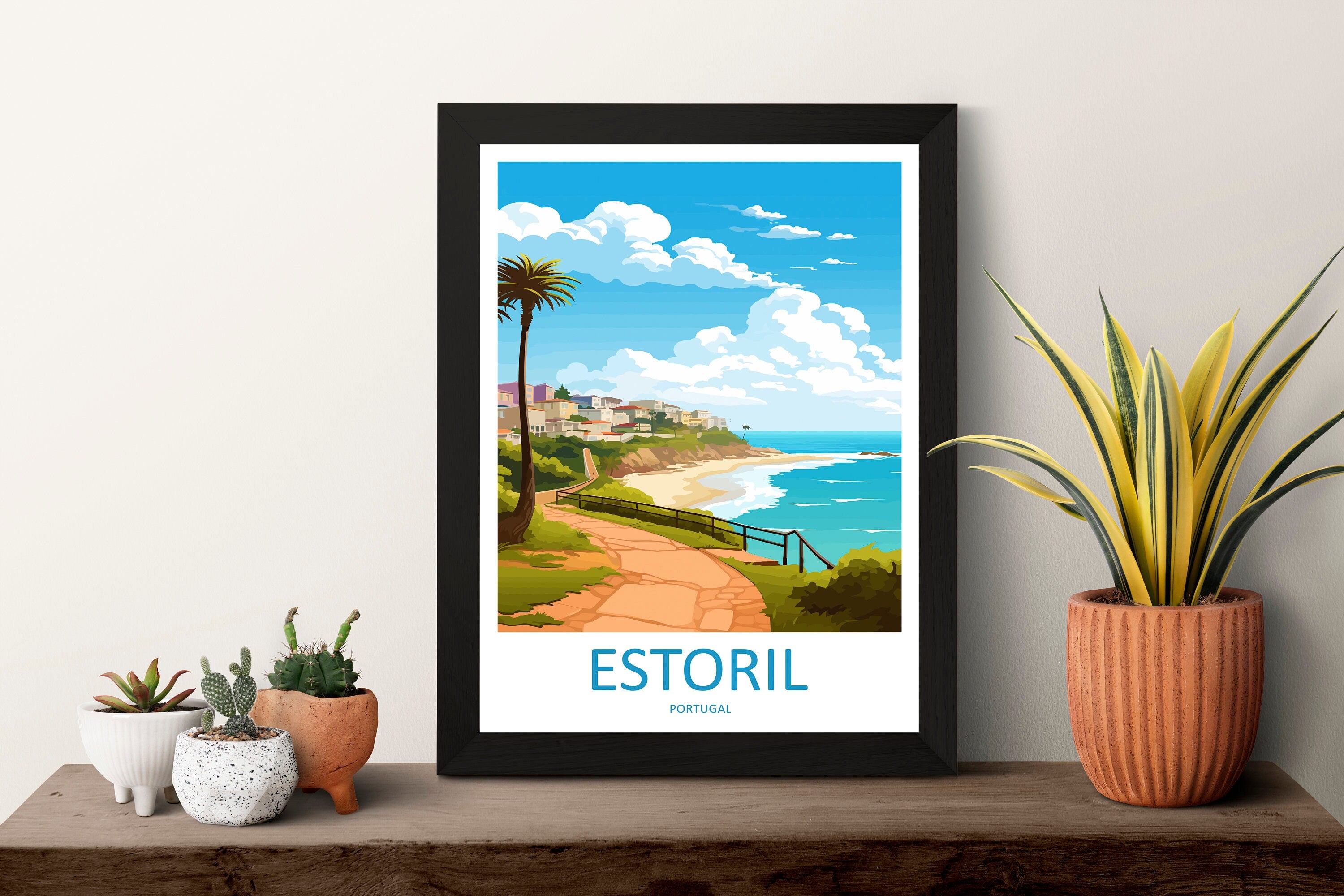 Estoril Travel Print Wall Art Estoril Wall Hanging Home Décor Estoril Gift Art Lovers Portugal Art Lover Gift Estoril Poster