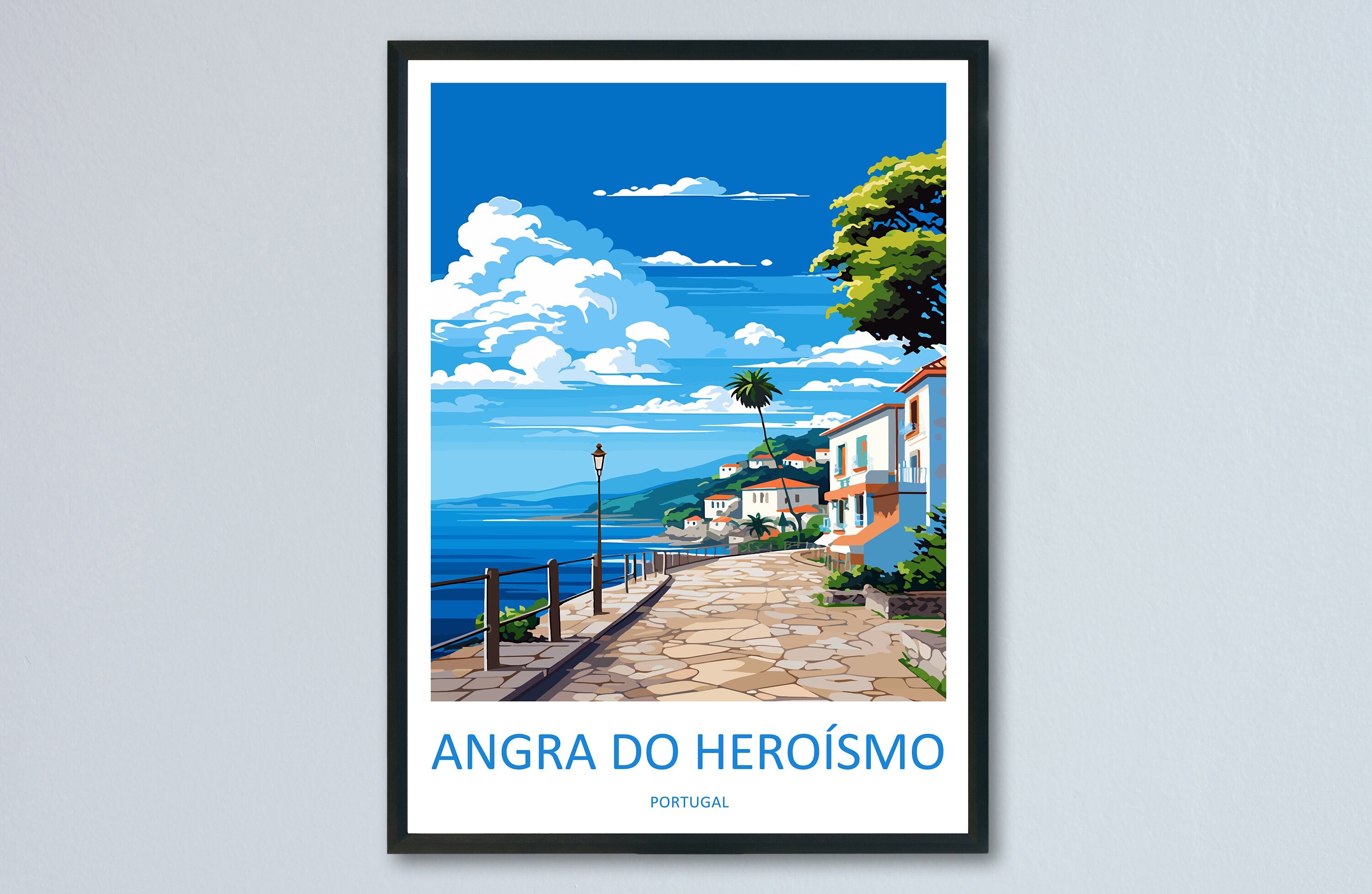 Angra do Heroísmo Travel Print Wall Art Angra do Heroísmo Wall Hanging Home Décor Angra do Heroísmo Gift Art Lovers Portugal Art Lover Gift