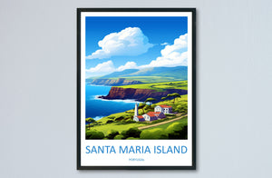 Santa Maria Island Travel Print Wall Art Santa Maria Island Wall Hanging Home Décor Santa Maria Island Gift Art Lovers Portugal Art Lover