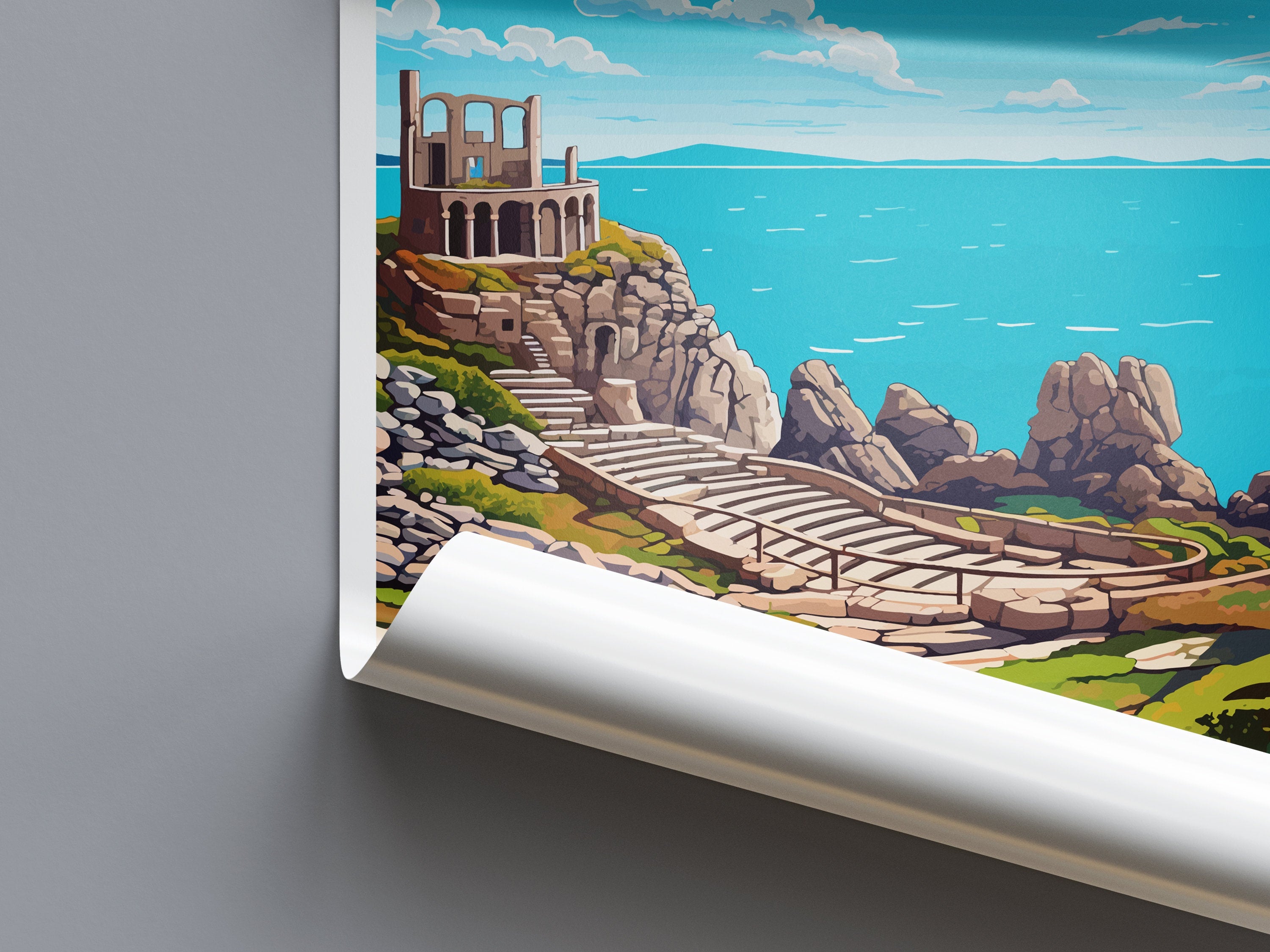 The Minack Theatre Travel Print Wall Art The Minack Theatre Wall Hanging Home Décor The Minack Theatre Gift Art Lovers Cornwall Art Lover