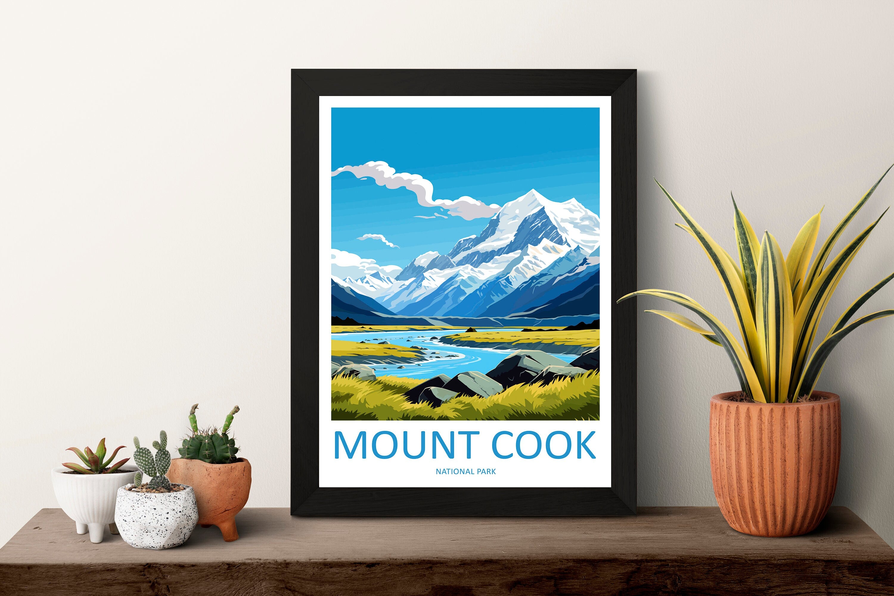 Mount Cook National Park Travel Print Wall Art Mount Cook Wall Hanging Home Décor Mount Cook Gift Art Lovers New Zealand Art Lover Gift