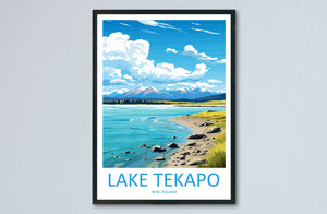 Lake Tekapo Travel Print Wall Art Lake Tekapo Wall Hanging Home Décor Lake Tekapo Gift Art Lovers New Zealand Art Lover Gift Lake Tekapo NZ