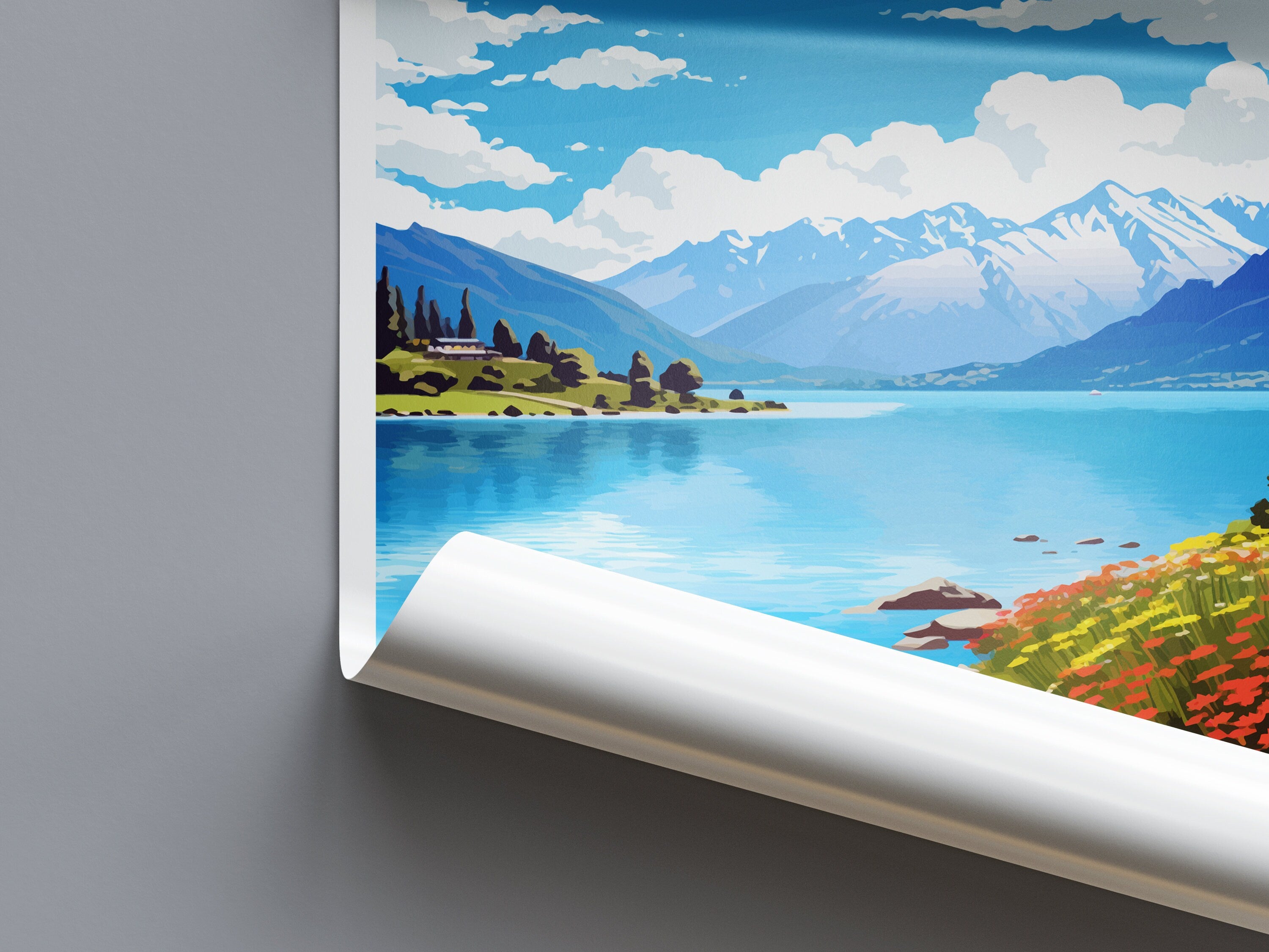 Lake Wakatipu Travel Print Wall Art Lake Wakatipu Wall Hanging Home Décor Lake Wakatipu Gift Art Lovers New Zealand Art Lover Gift