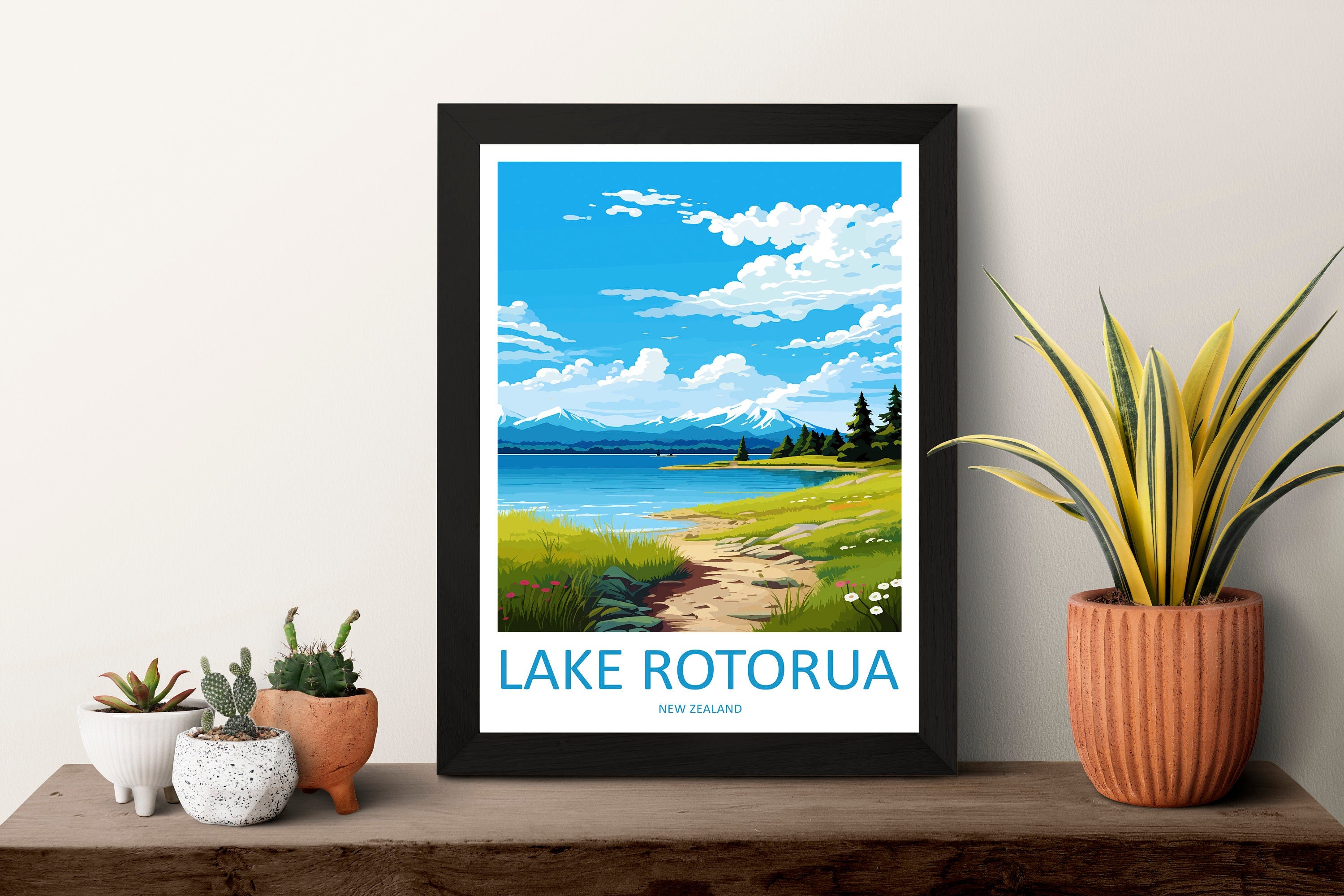 Lake Rotorua Travel Print Wall Art Lake Rotorua Wall Hanging Home Décor Lake Rotorua Gift Art Lovers New Zealand Art Lover Gift Lake Rotorua