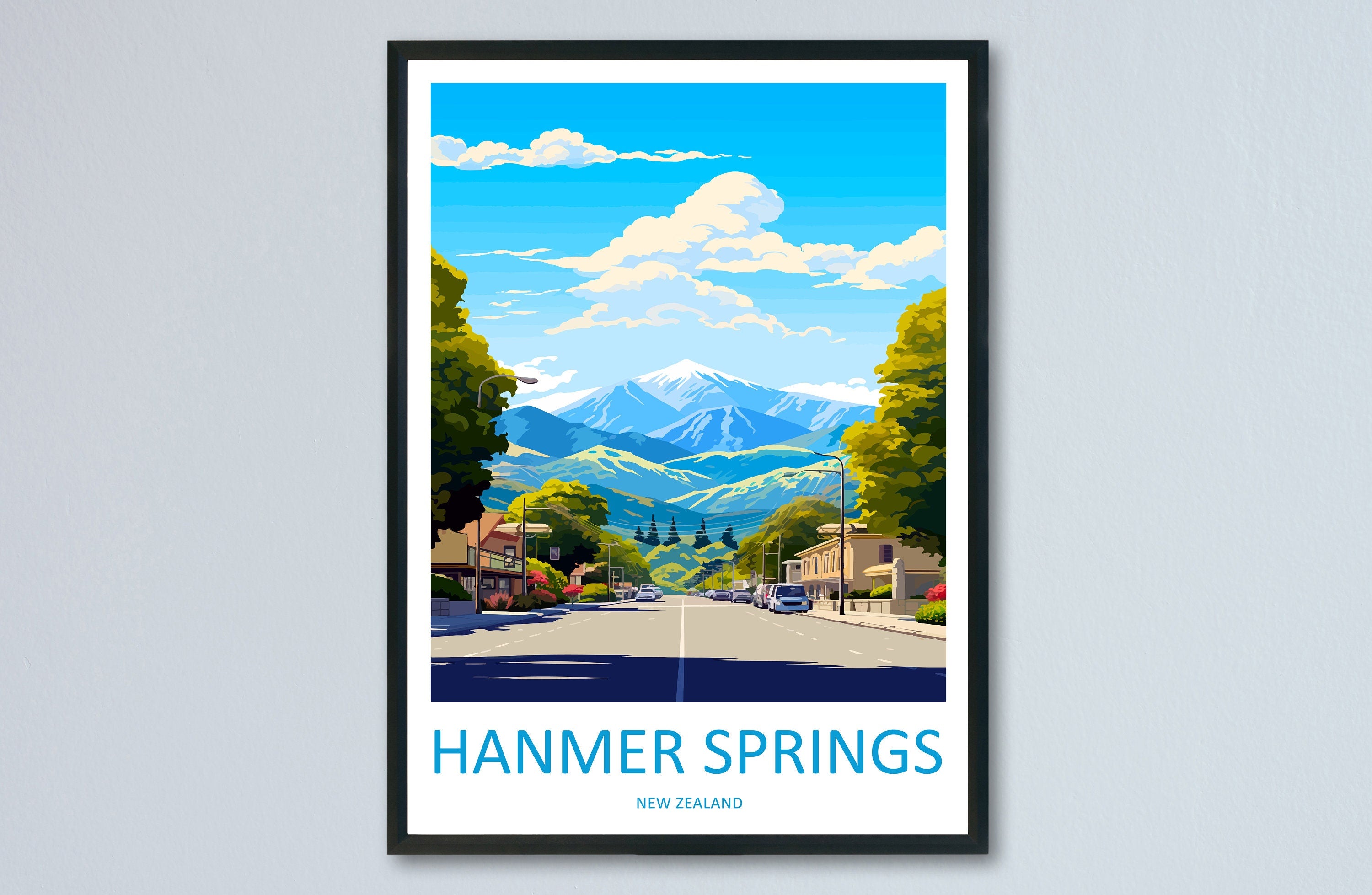 Hamner Springs Travel Print Wall Art Hamner Springs Wall Hanging Home Décor Hamner Springs Gift Art Lovers New Zealand Art Lover