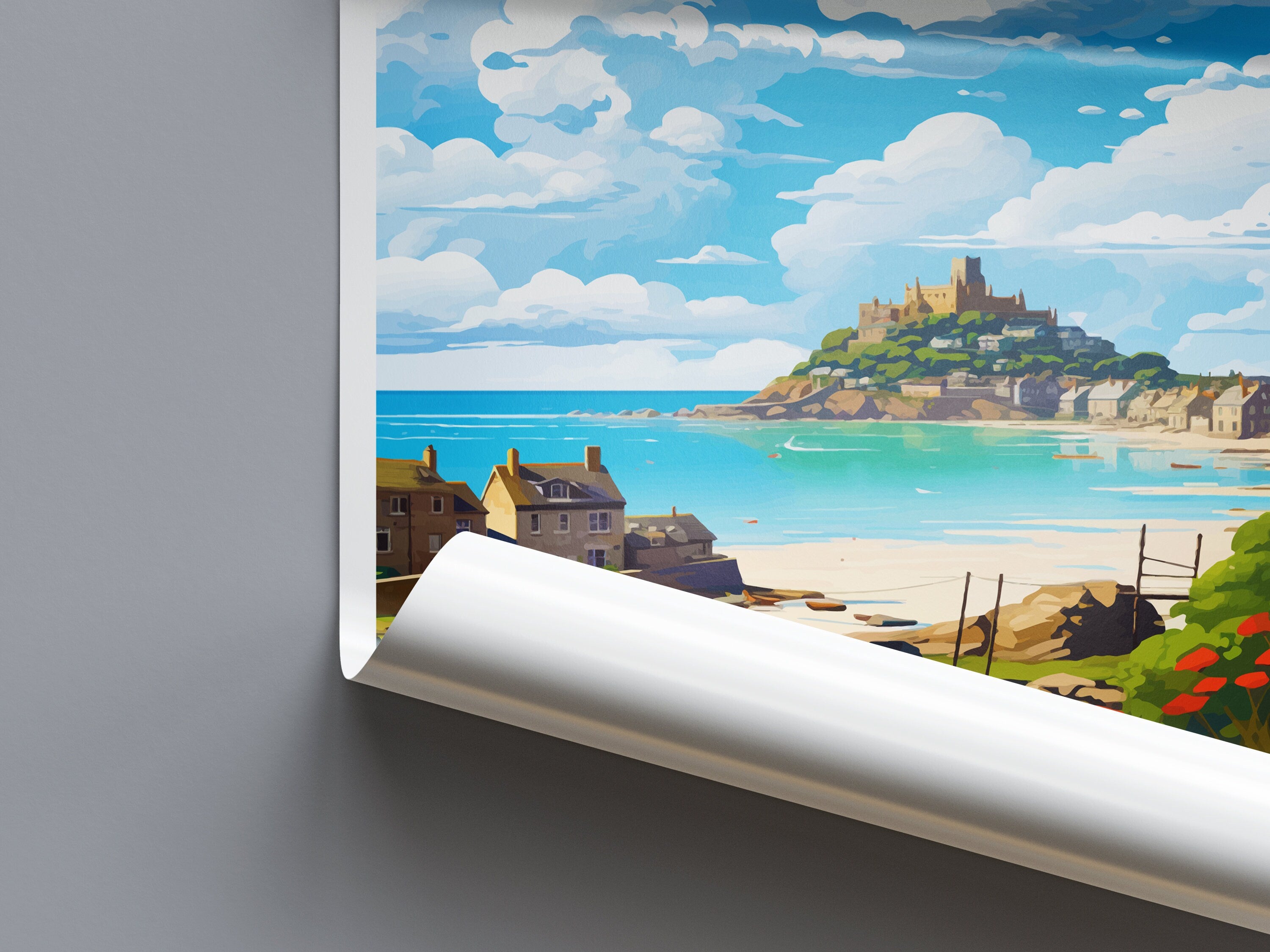 Marazion Travel Print Wall Art Marazion Wall Hanging Home Décor Marazion Gift Art Lovers Cornwall Art Marazion Wall Art