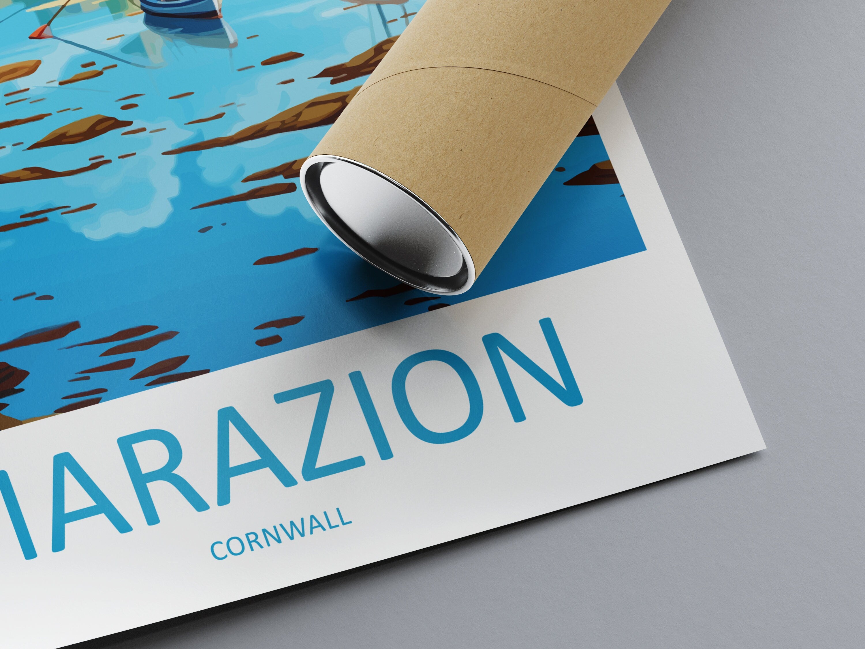 Marazion Travel Print Wall Art Marazion Wall Hanging Home Décor Marazion Gift Art Lovers Cornwall Art Marazion Wall Art