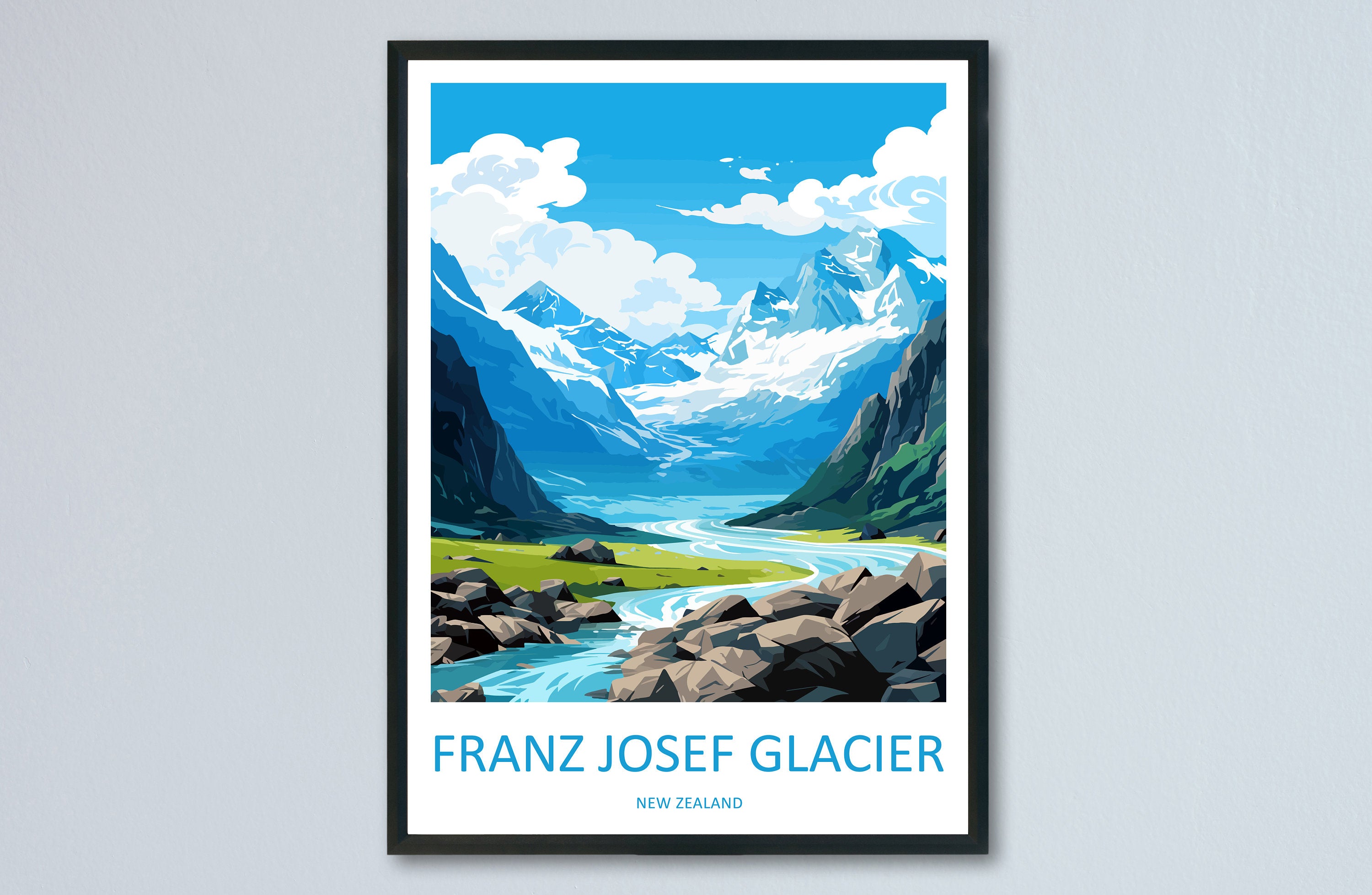 Franz Josef Glacier Travel Print Wall Art Franz Josef Glacier Wall Hanging Home Décor Franz Josef Glacier Gift Art Lovers New Zealand Travel
