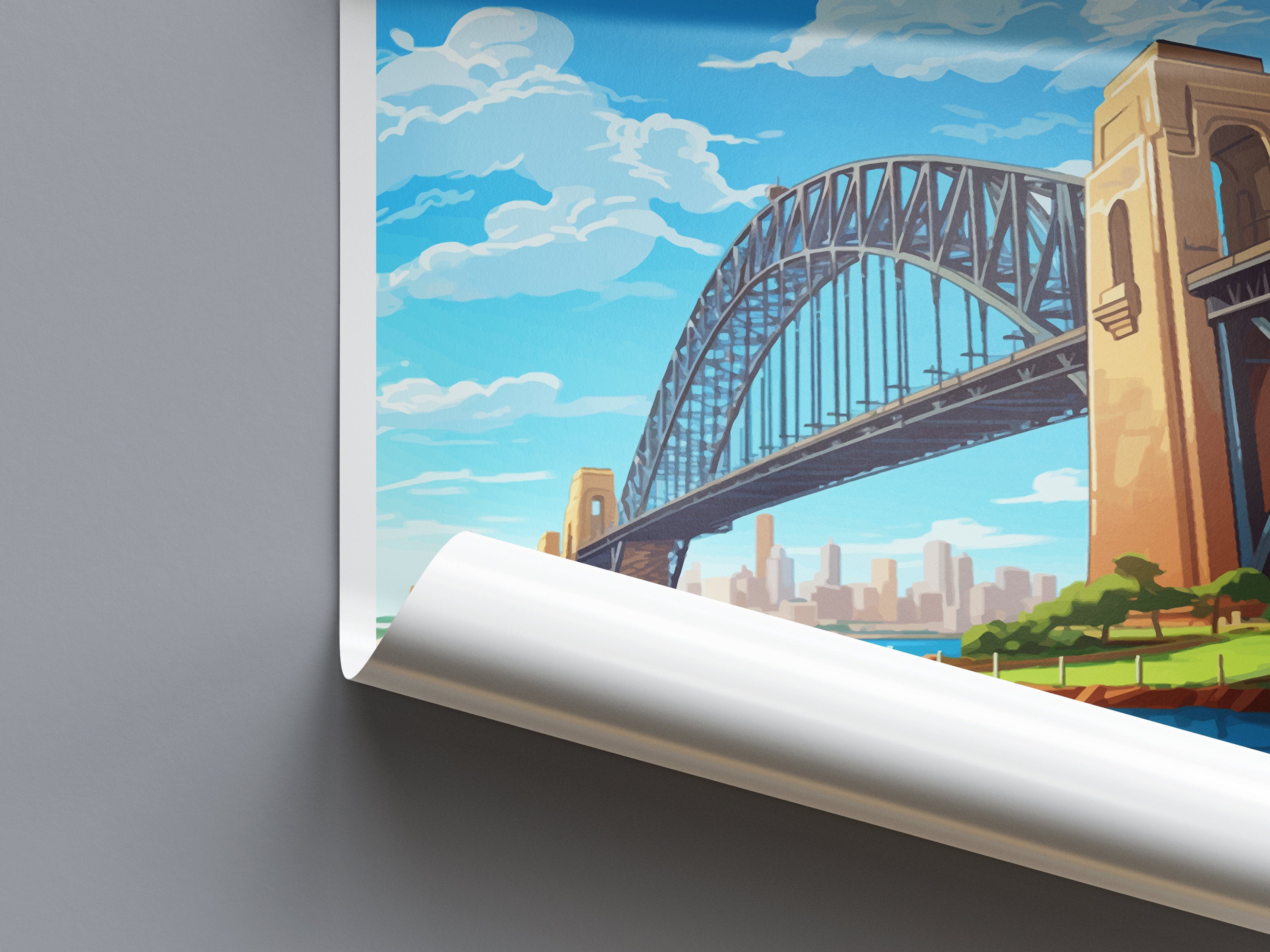 Sydney Harbour Bridge Travel Print Wall Art Sydney Harbour Bridge Wall Hanging Home Décor Sydney Gift Art Lovers Wall Art Australia Poster