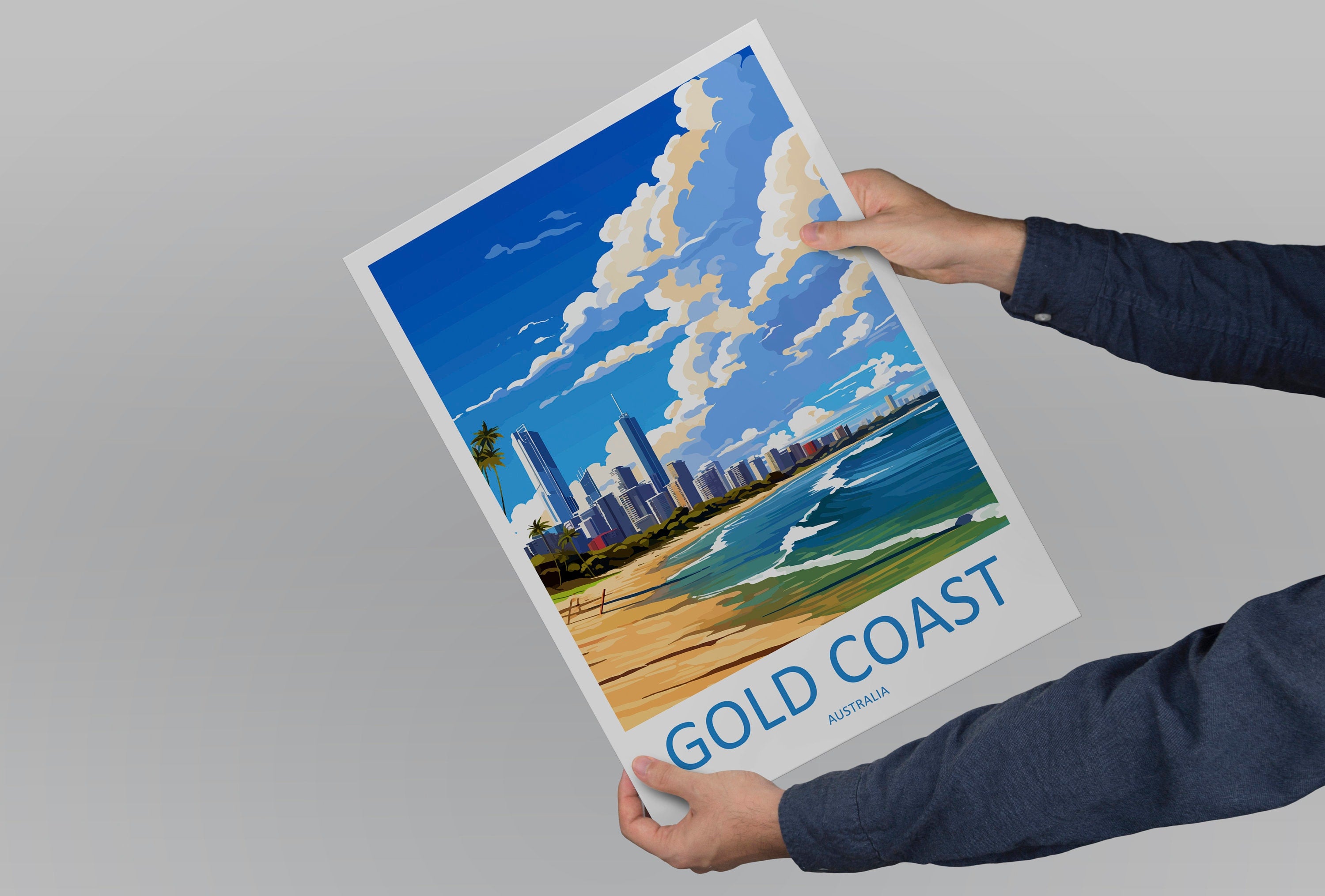 Gold Coast Travel Print Wall Art Gold Coast Wall Hanging Home Décor Gold Coast Gift Art Lovers Wall Art Australia Poster Deco