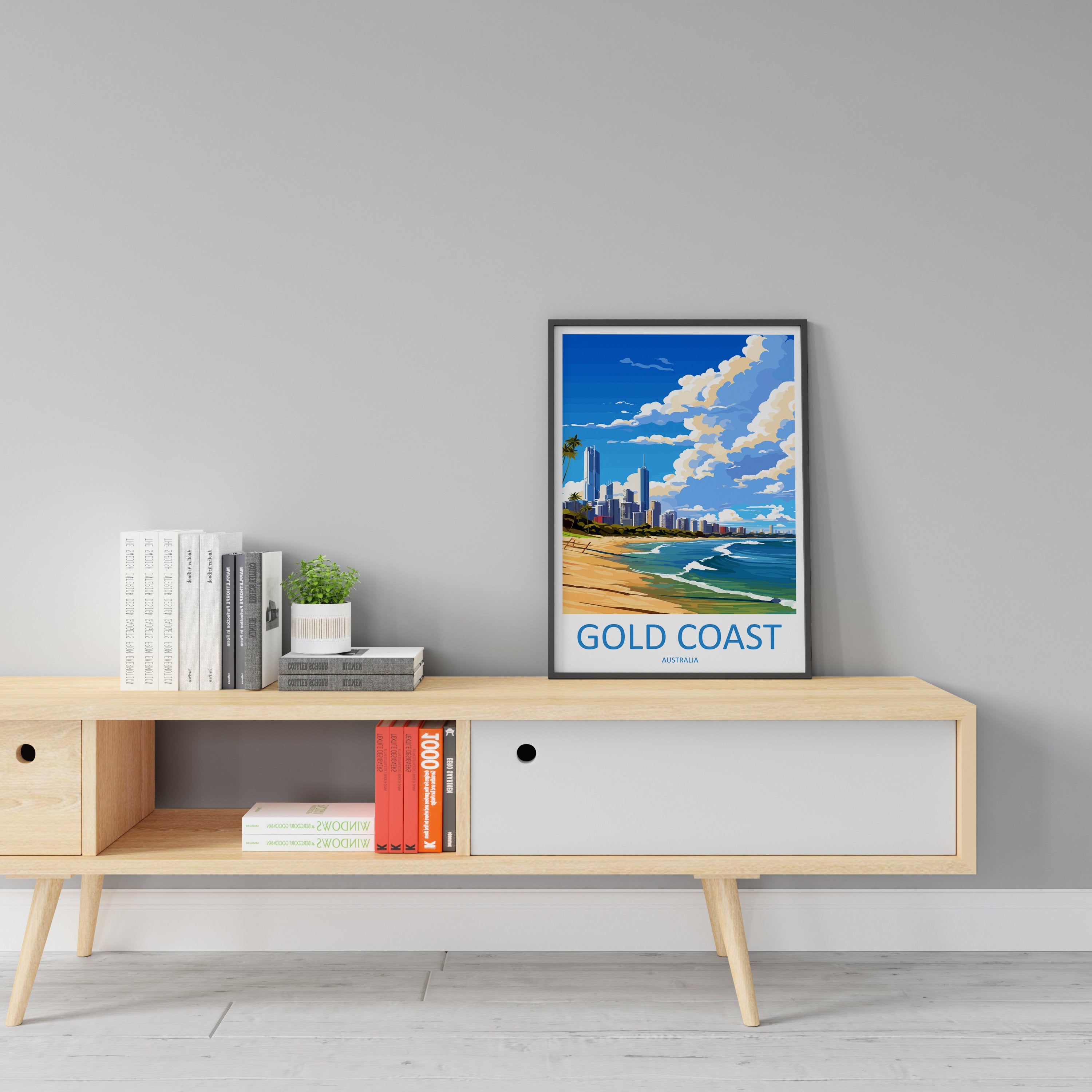 Gold Coast Travel Print Wall Art Gold Coast Wall Hanging Home Décor Gold Coast Gift Art Lovers Wall Art Australia Poster Deco