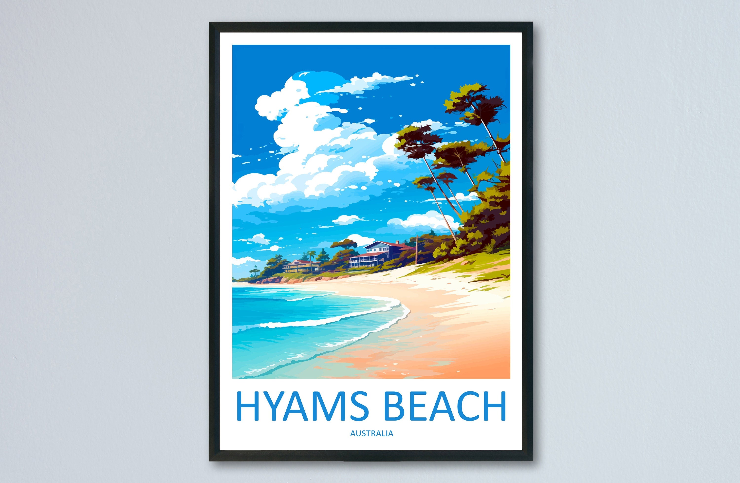 Hyams Beach Travel Print Wall Art Hyams Beach Wall Hanging Home Décor Hyams Beach Gift Art Lovers Wall Art Australia Poster Art