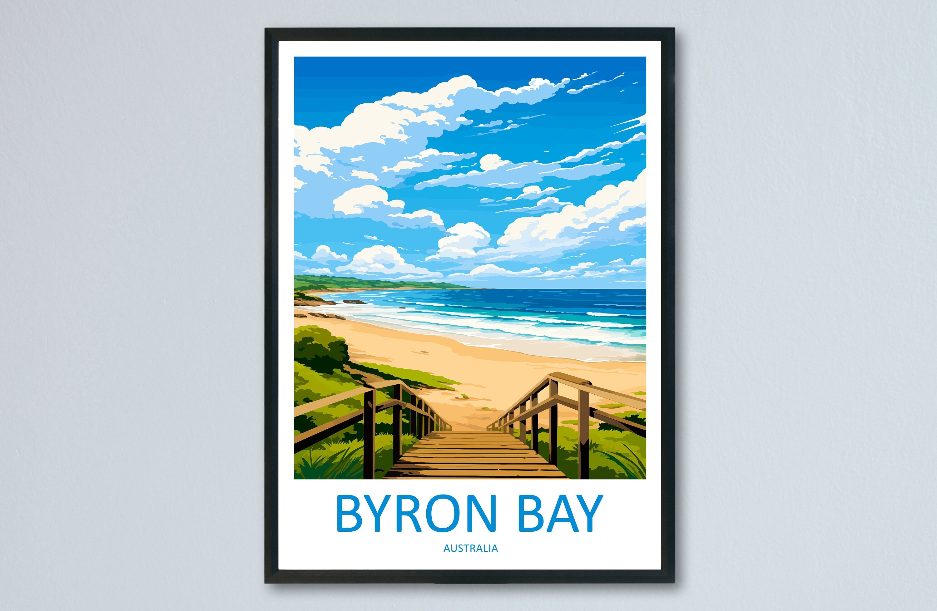 Byron Bay Travel Print Wall Art Byron Bay Wall Hanging Home Décor Byron Bay Gift Art Lovers Wall Art Australia Poster Art