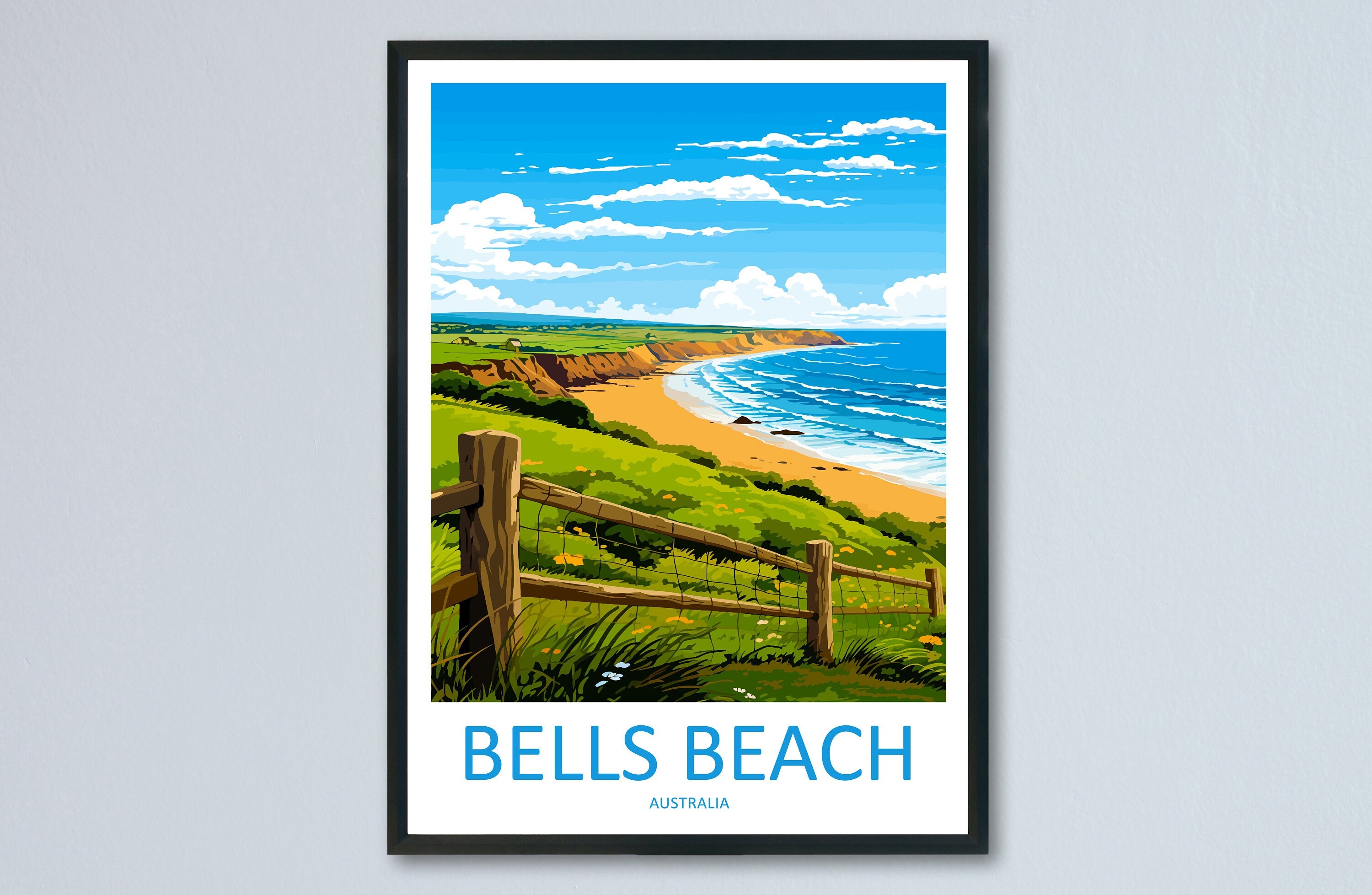 Bells Beach Travel Print Wall Art Bells Beach Wall Hanging Home Décor Bells Beach Gift Art Lovers Wall Art Australia Poster Art