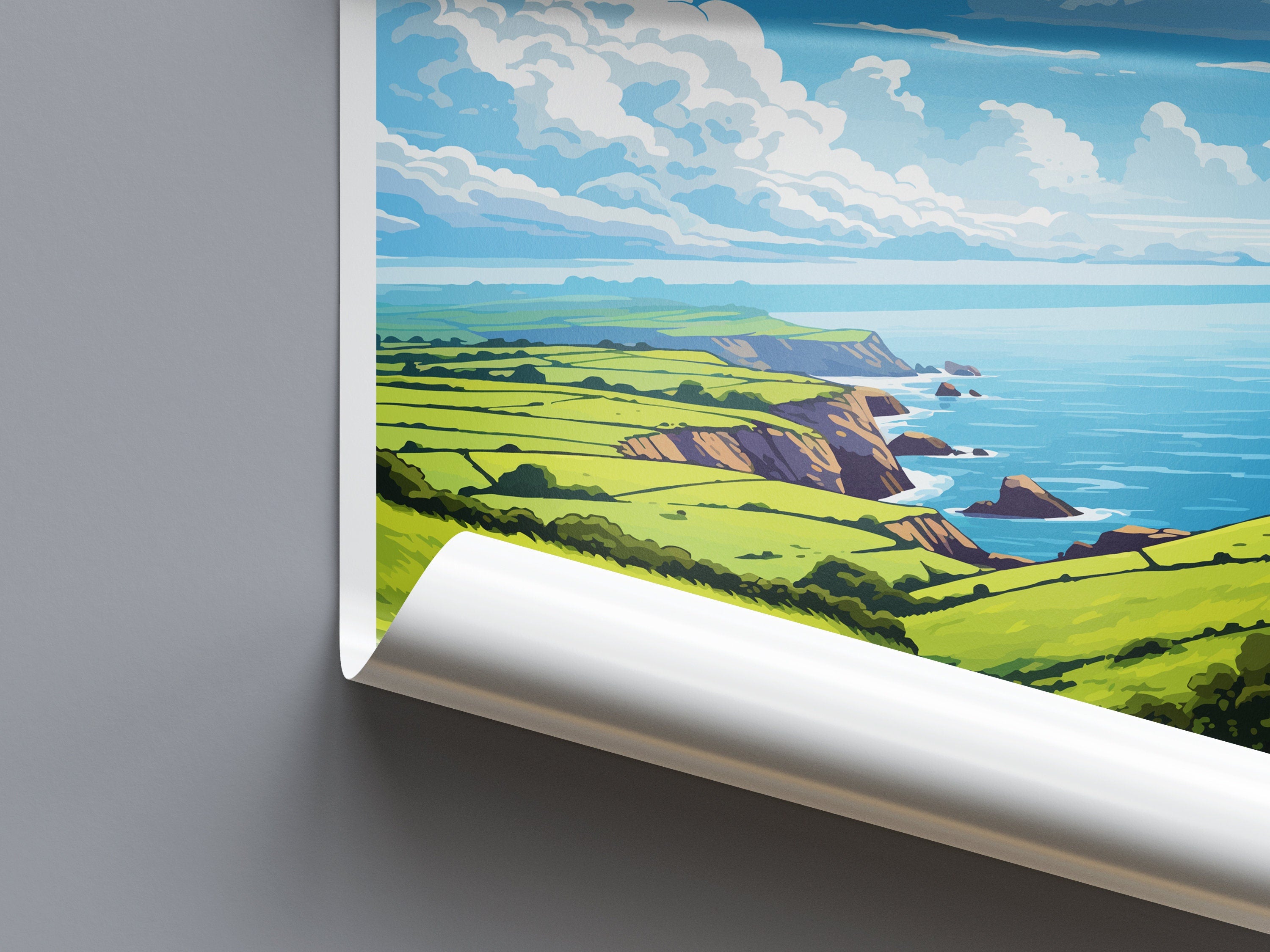 South Devon Travel Print Wall Art South Devon Wall Hanging Home Decor South Devon Gift Art Lovers Wall Art AONB Wall Print AONB Travel Print