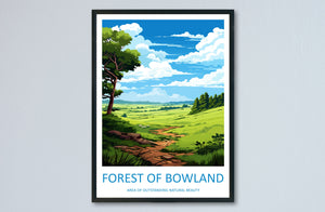 Forest Of Bowland Travel Print Wall Art Forest Of Bowland Wall Hanging Home Decor Forest Of Bowland Gift Art Lovers Wall Art AONB Print