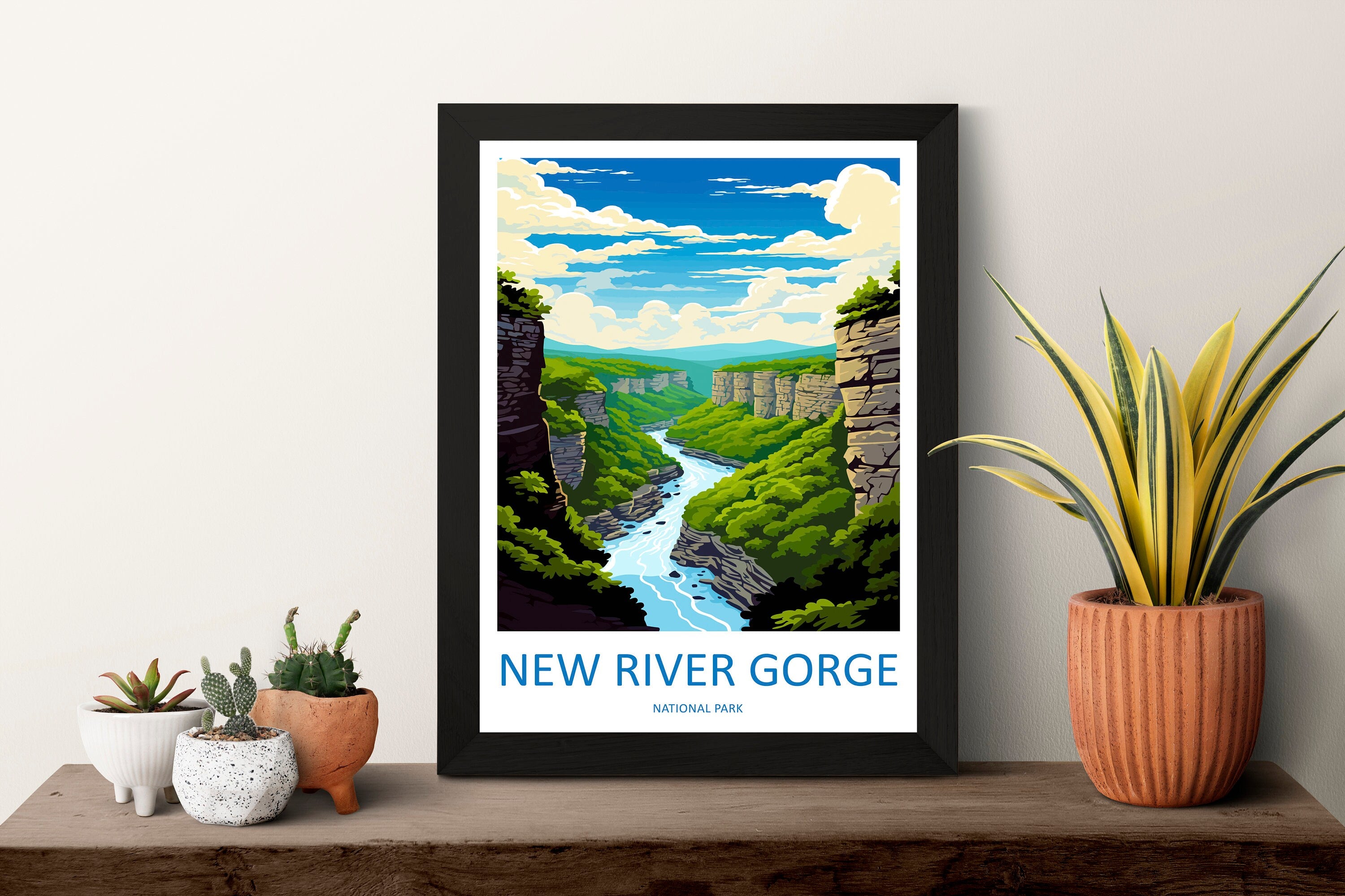 New River Gorge Print New River Gorge Home Décor National Park Art Print New River Gorge Wall Print For Park Gift Wall Hanging