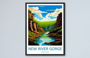 New River Gorge Print New River Gorge Home Décor National Park Art Print New River Gorge Wall Print For Park Gift Wall Hanging