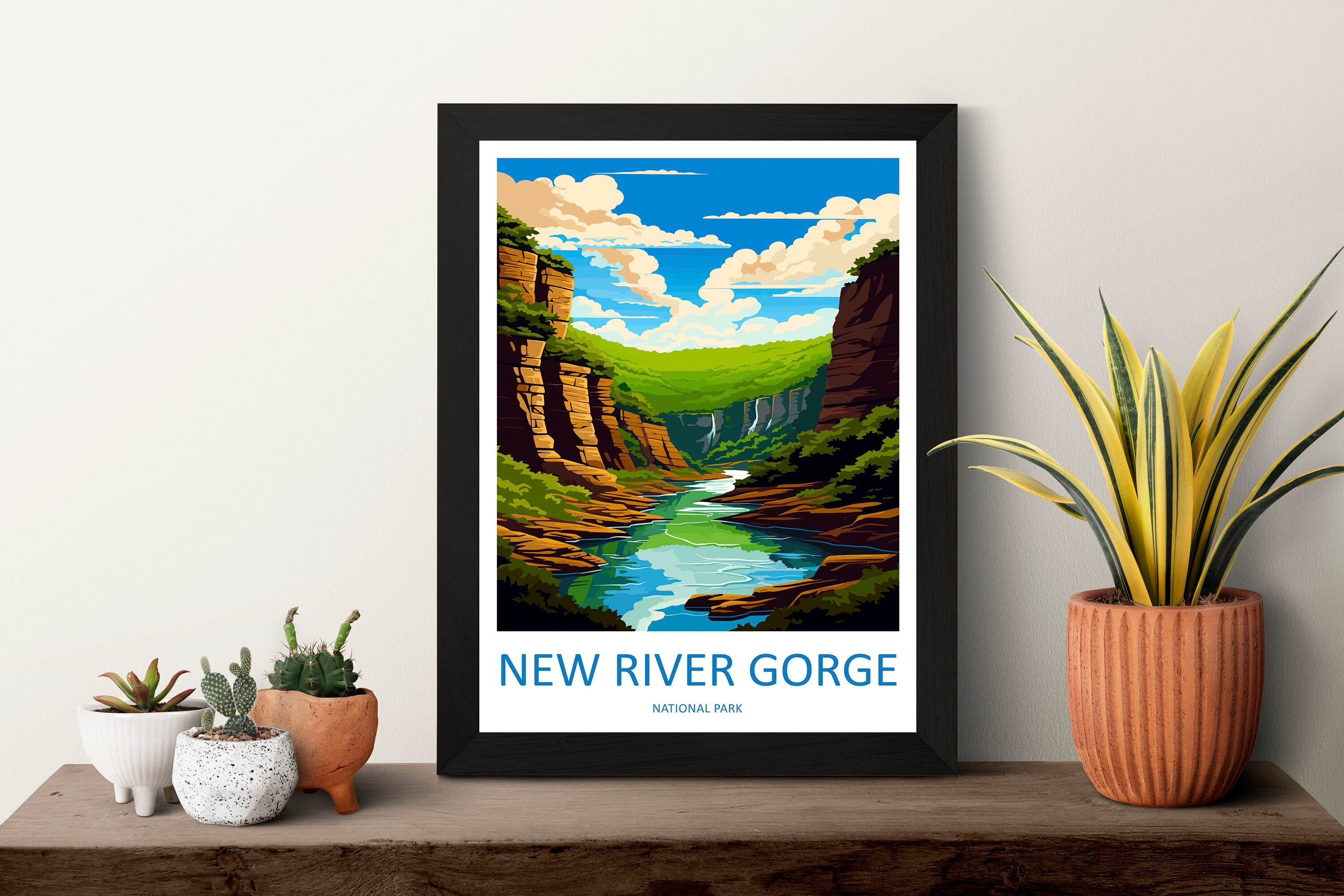 New River Gorge Print New River Gorge Home Décor National Park Art Print New River Gorge Wall Print For Park Gift Wall Hanging