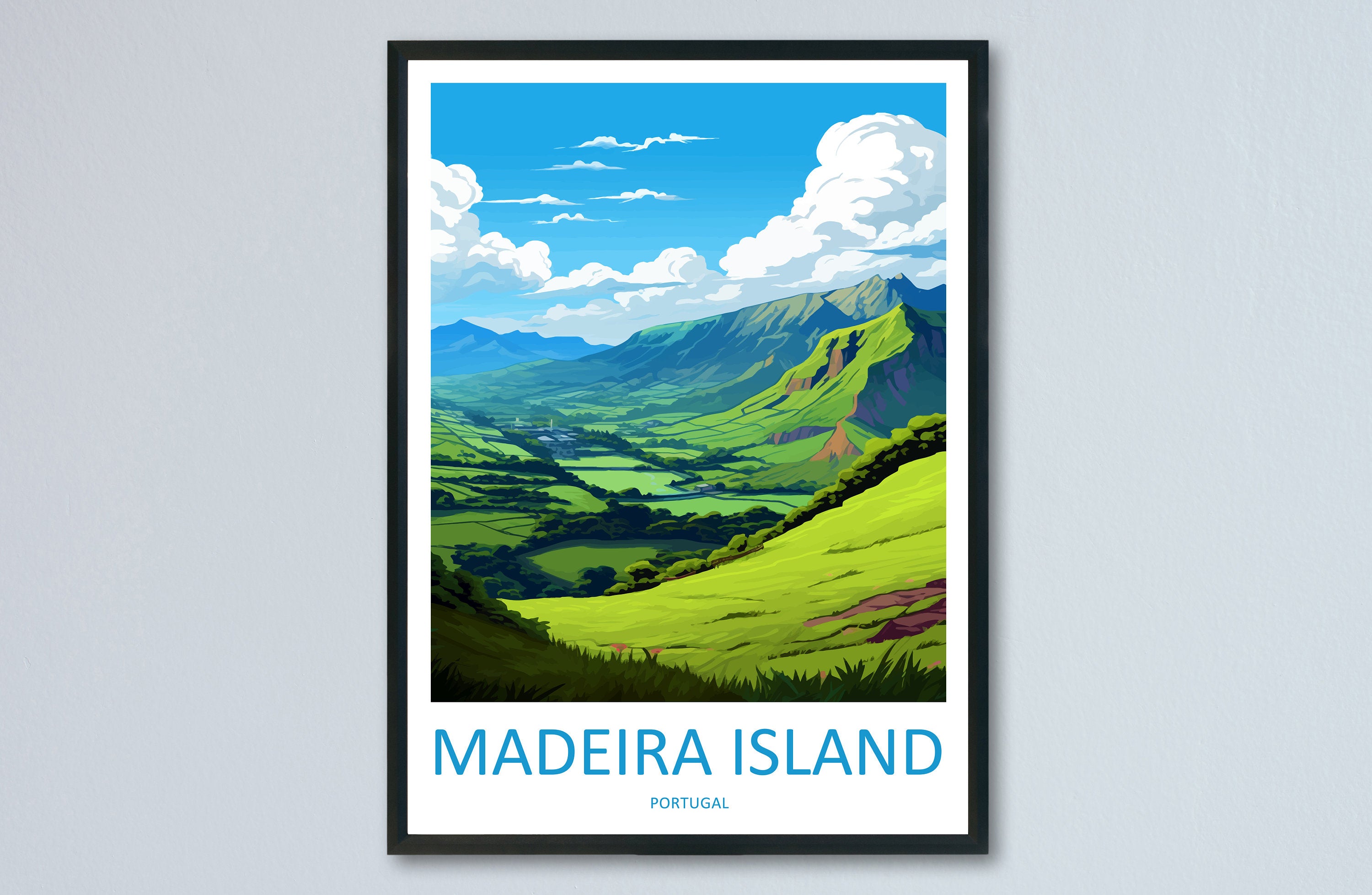 Madeira Travel Print Wall Art Madeira Wall Hanging Home Décor Madeira Gift Art Lovers Portugal Art Lover Gift Madeira Poster