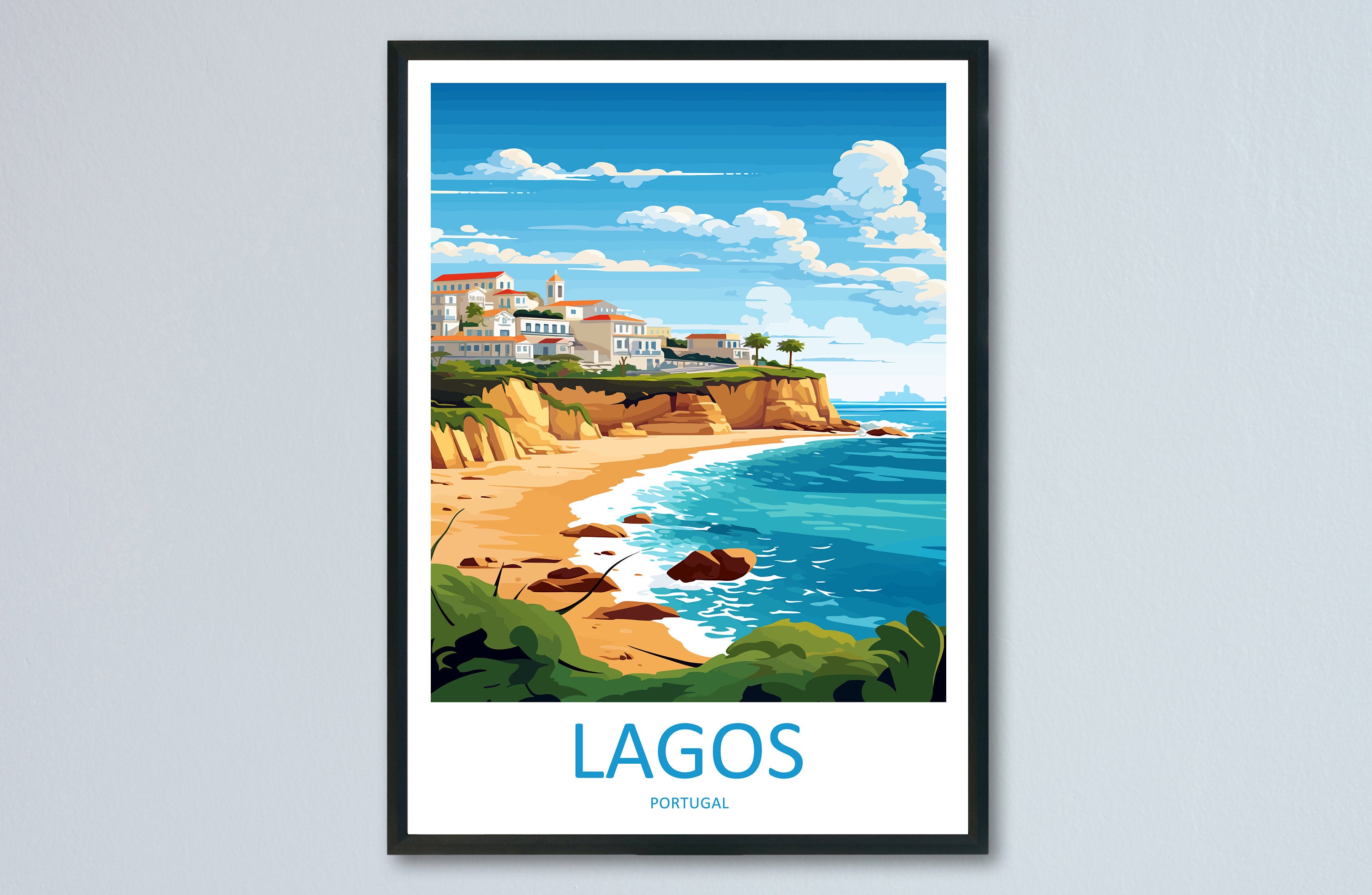 Lagos Travel Print Wall Art Lagos Wall Hanging Home Décor Lagos Gift Art Lovers Portugal Art Lover Gift Lagos Poster