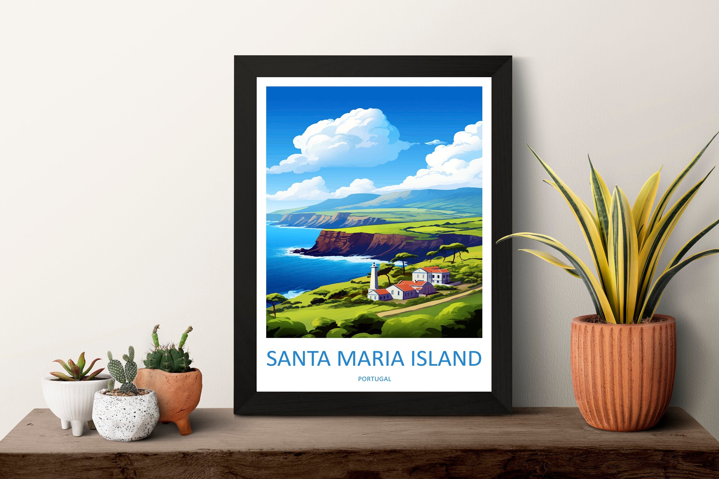 Santa Maria Island Travel Print Wall Art Santa Maria Island Wall Hanging Home Décor Santa Maria Island Gift Art Lovers Portugal Art Lover