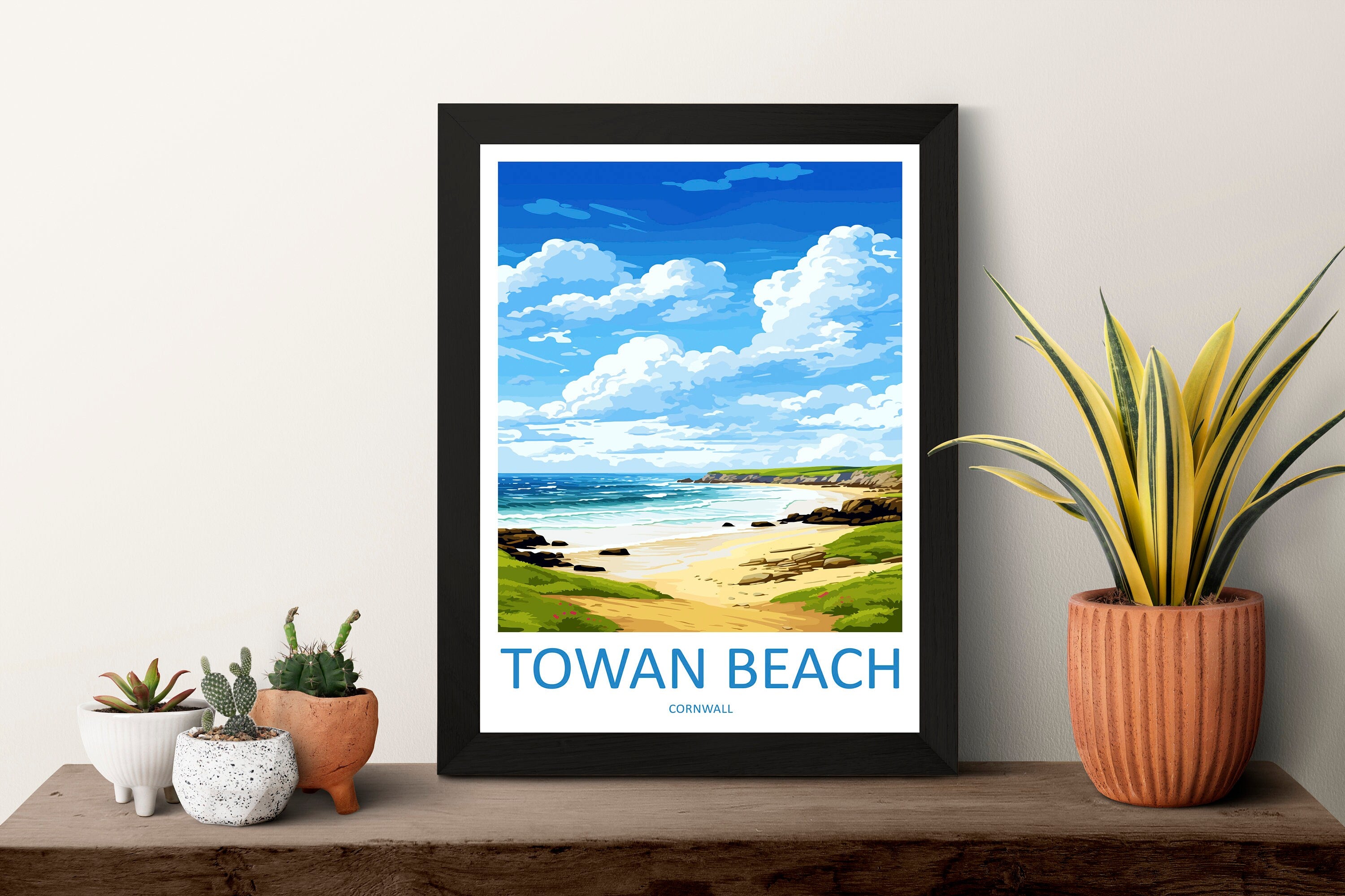 Towan Beach Travel Print Wall Art Towan Beach Wall Hanging Home Décor Towan Beach Gift Art Lovers Cornwall Art Lover Gift