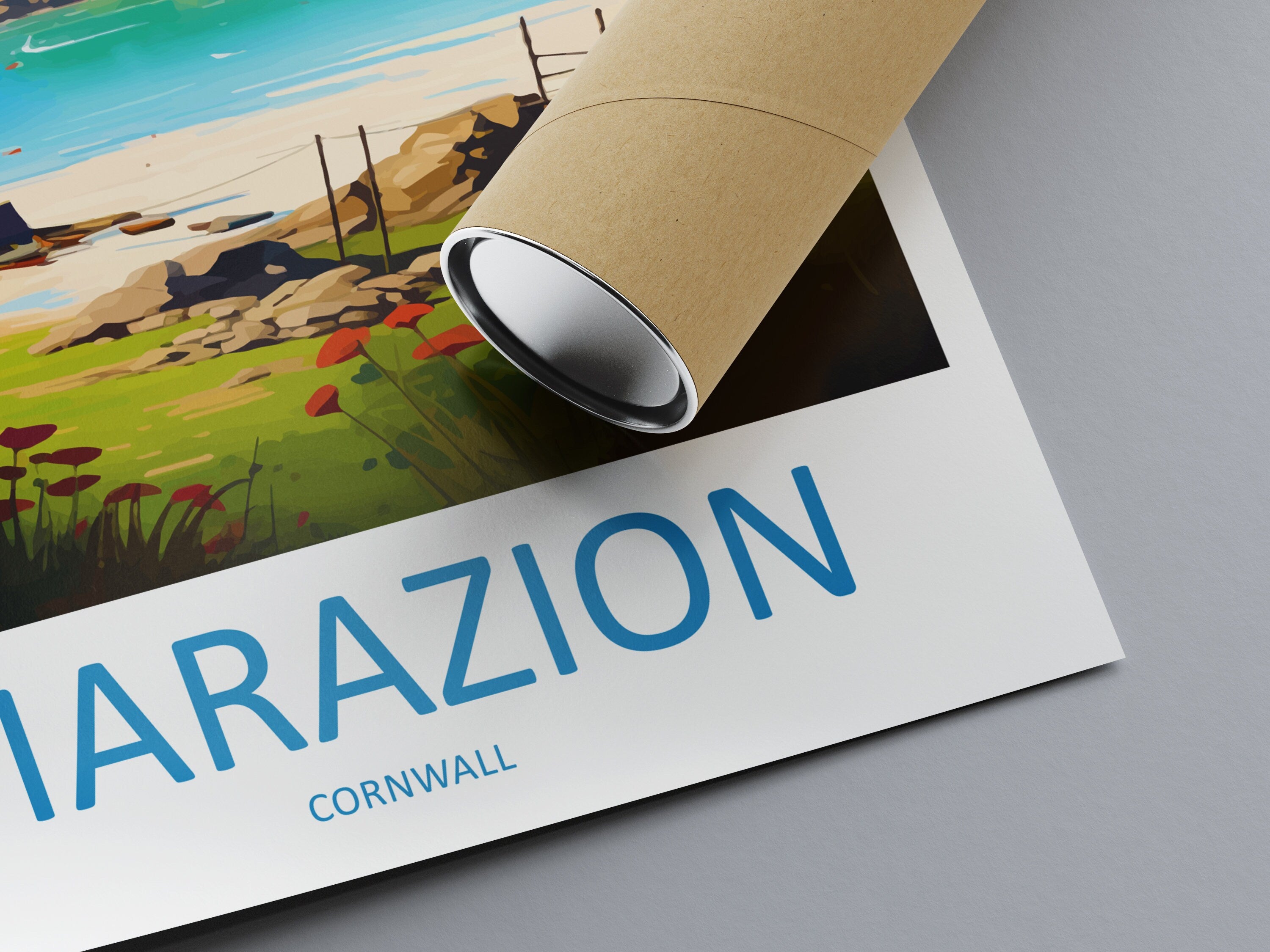 Marazion Travel Print Wall Art Marazion Wall Hanging Home Décor Marazion Gift Art Lovers Cornwall Art Marazion Wall Art