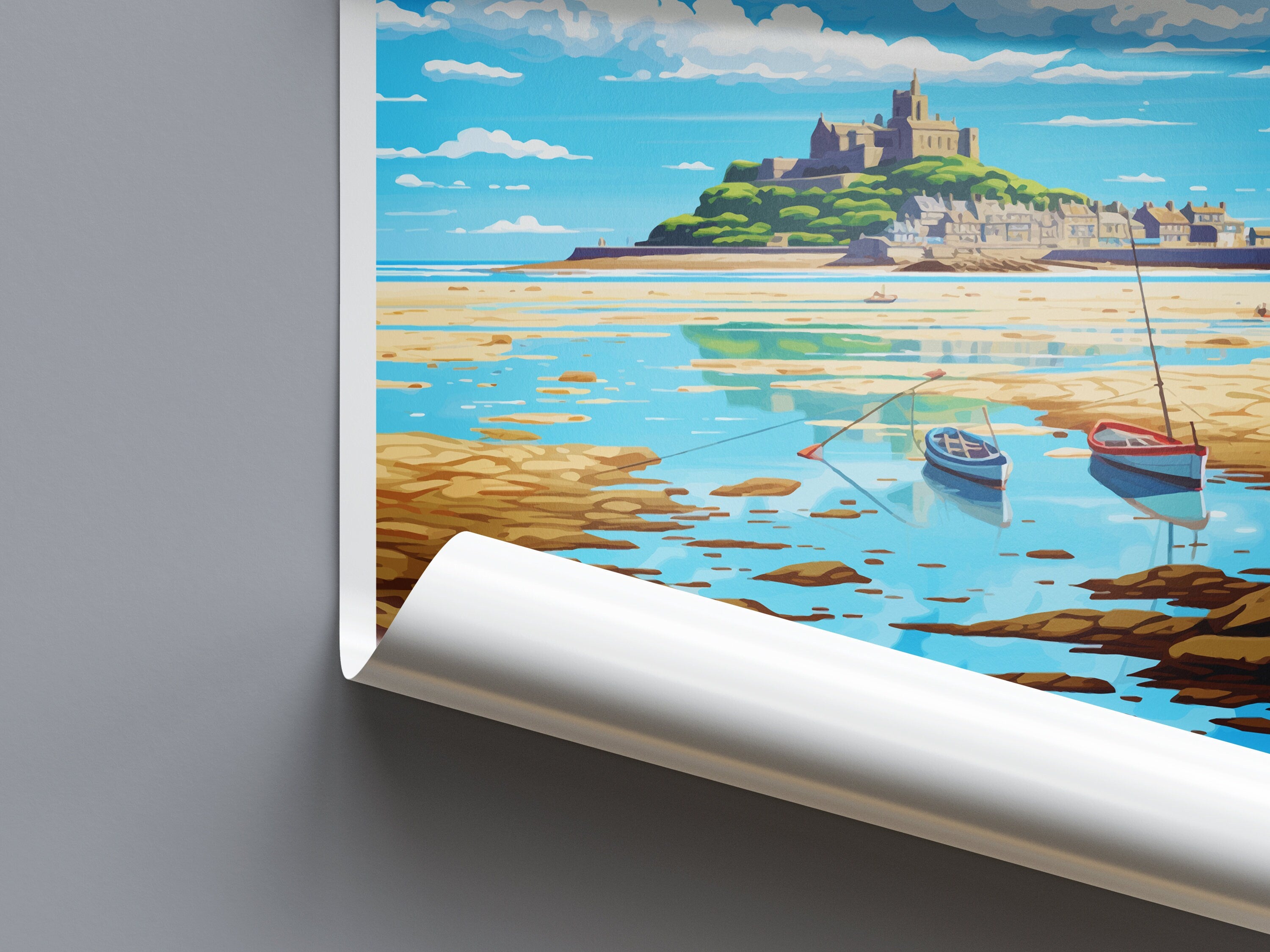 Marazion Travel Print Wall Art Marazion Wall Hanging Home Décor Marazion Gift Art Lovers Cornwall Art Marazion Wall Art