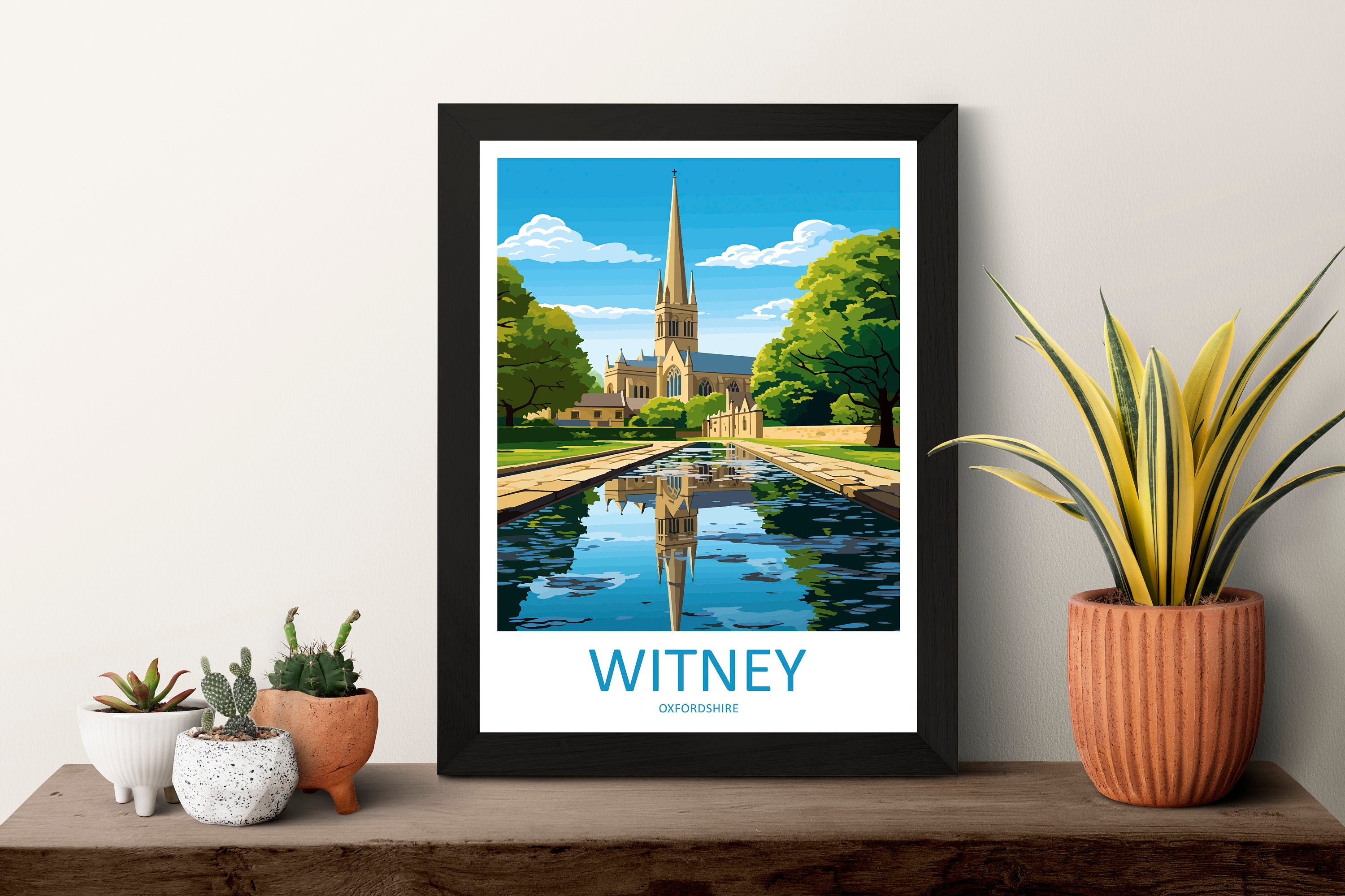 Witney Travel Print Wall Art Witney Wall Hanging Home Décor Witney Gift Art Lovers England Art Lover Gift Witney Travel Gift