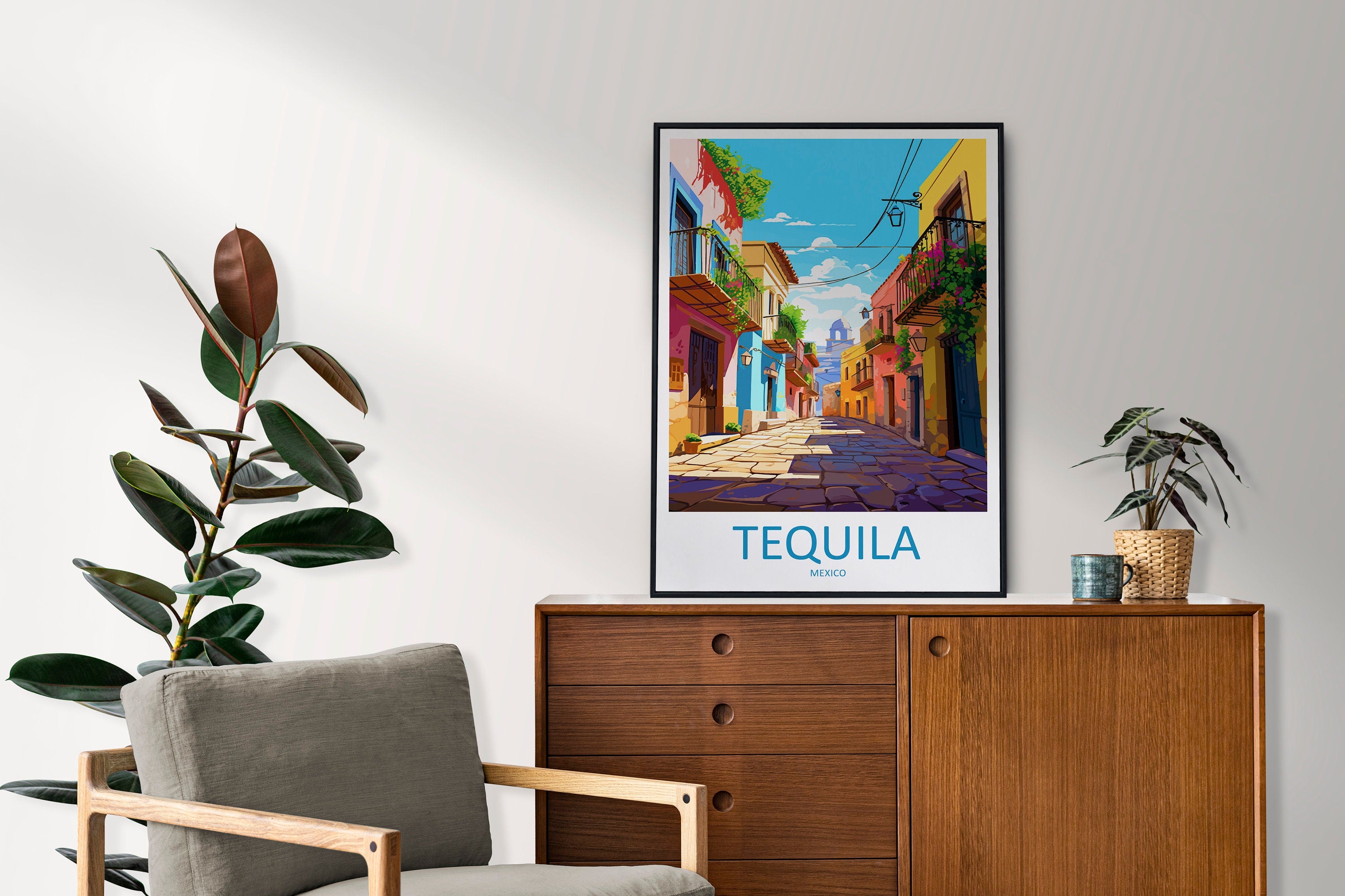 Tequila Travel Print Wall Art Tequila Wall Hanging Home Decor Tequila Gift Art Lovers Wall Art Print Art Mexico Art