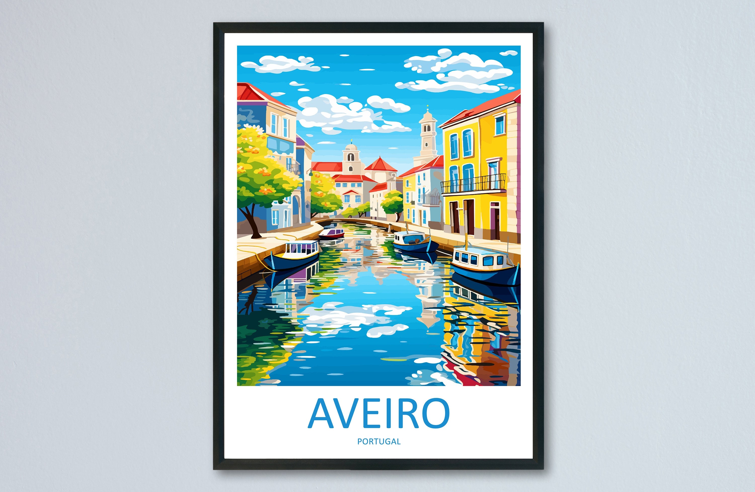 Aveiro Travel Print Wall Art Aveiro Wall Hanging Home Décor Aveiro Gift Art Lovers Portugal Art Lover Gift Aveiro Wall Décor Print