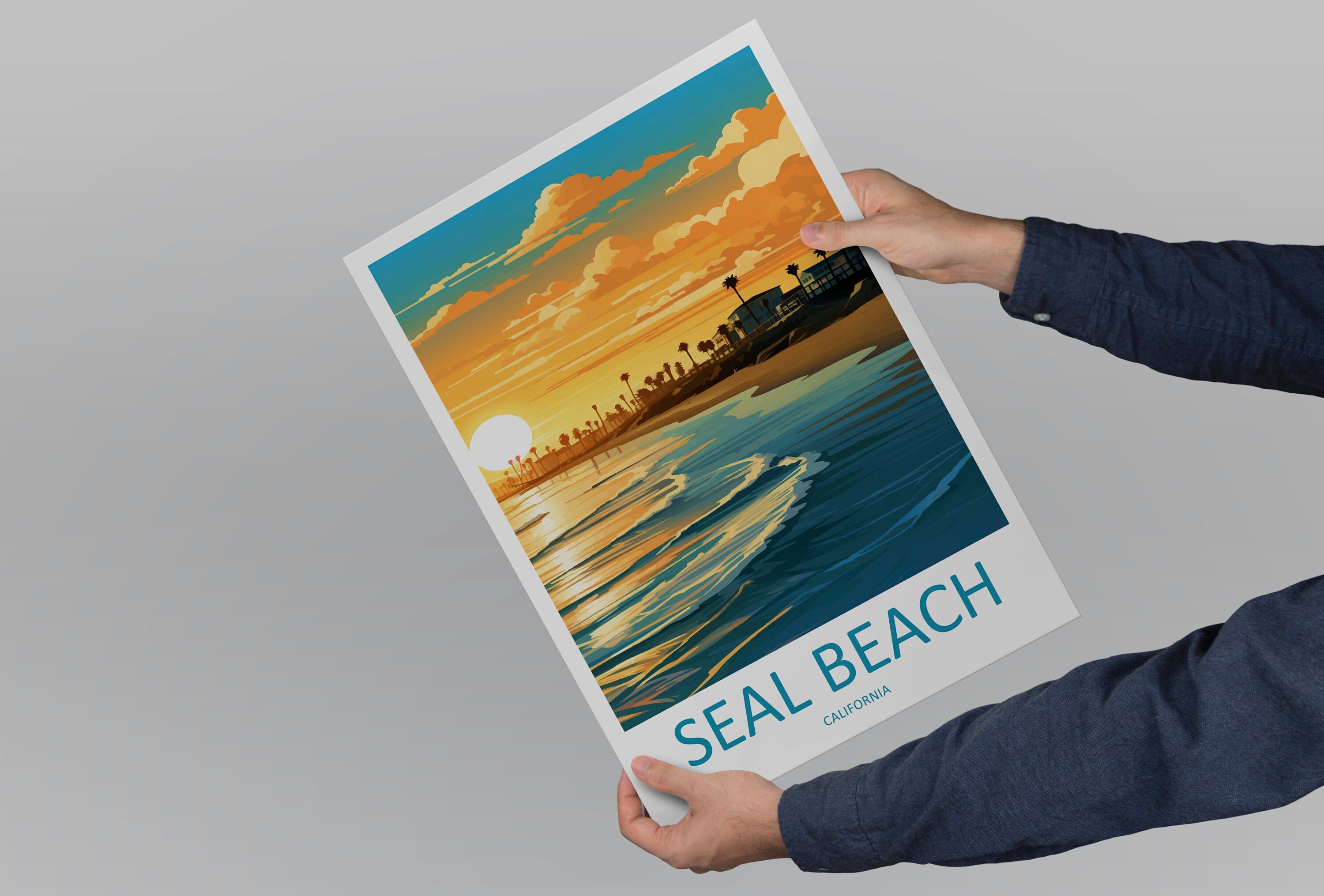 Seal Beach Travel Print Wall Art Seal Beach Wall Hanging Home Décor Seal Beach Gift Art Lovers California Art Lover Gift