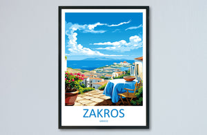 Zakros Travel Print Wall Art Zakros Greece Wall Hanging Home Decoration Zakros Gift Art Lovers Wall Art Print Zakros Greece Wall Poster Art