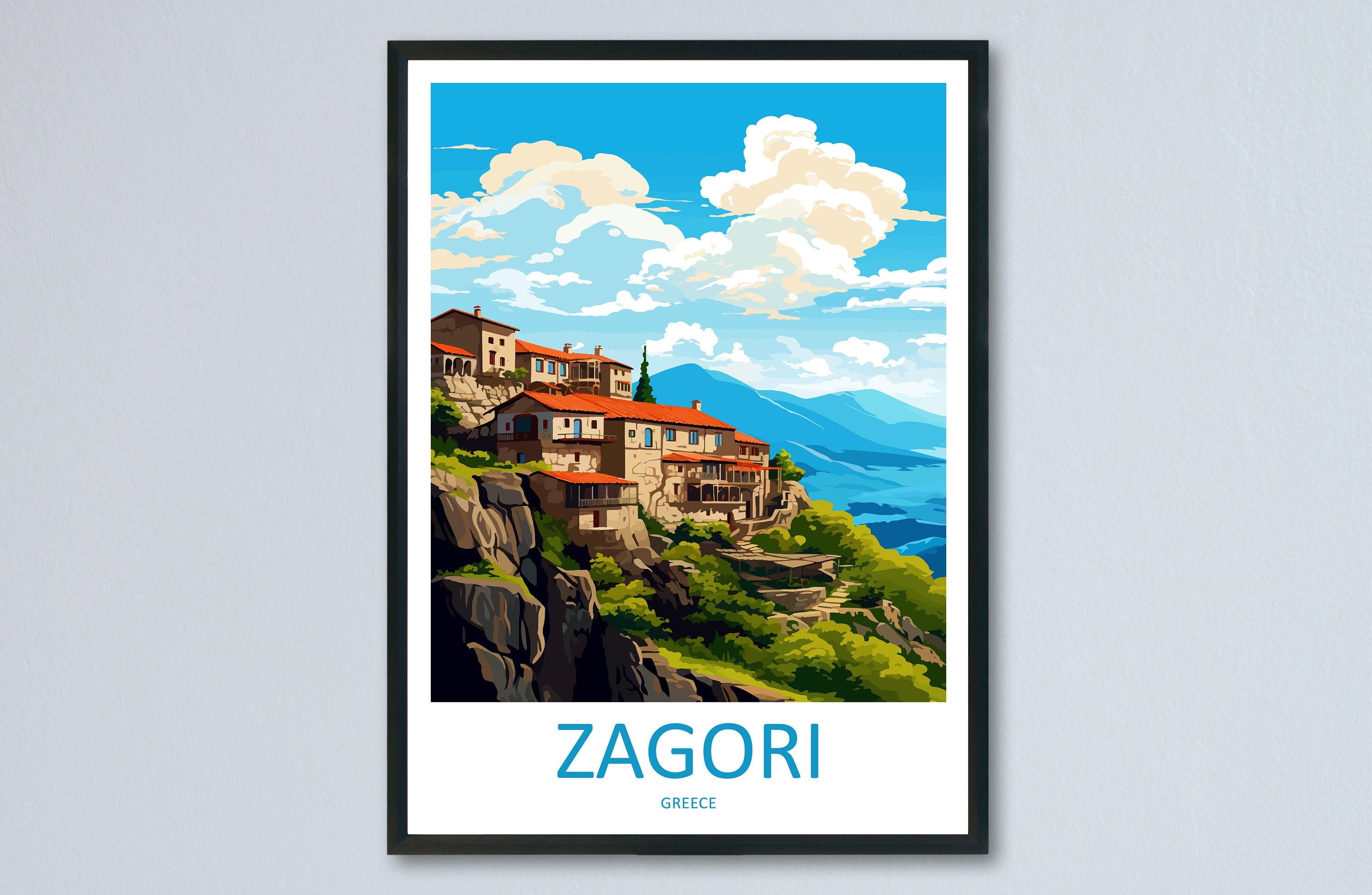 Zagori Travel Print Wall Art Zagori Greece Wall Hanging Home Decoration Zagori Gift Art Lovers Wall Art Print Zagori Greece Wall Poster Art