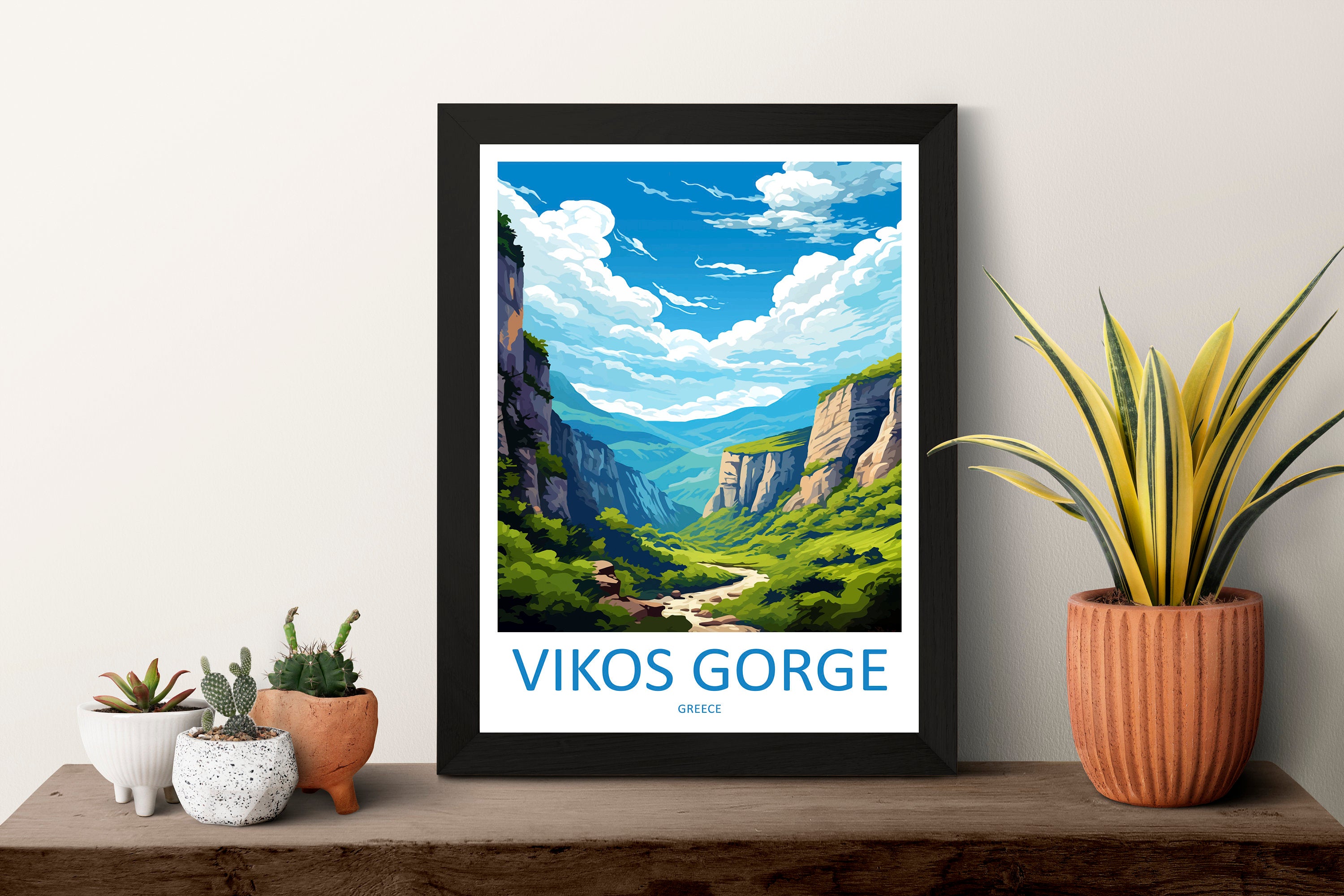 Vikos Gorge Travel Print Wall Art Vikos Gorge Greece Wall Hanging Home Deco Vikos Gorge Gift Art Lovers Wall Art Print Vikos Gorge Greece