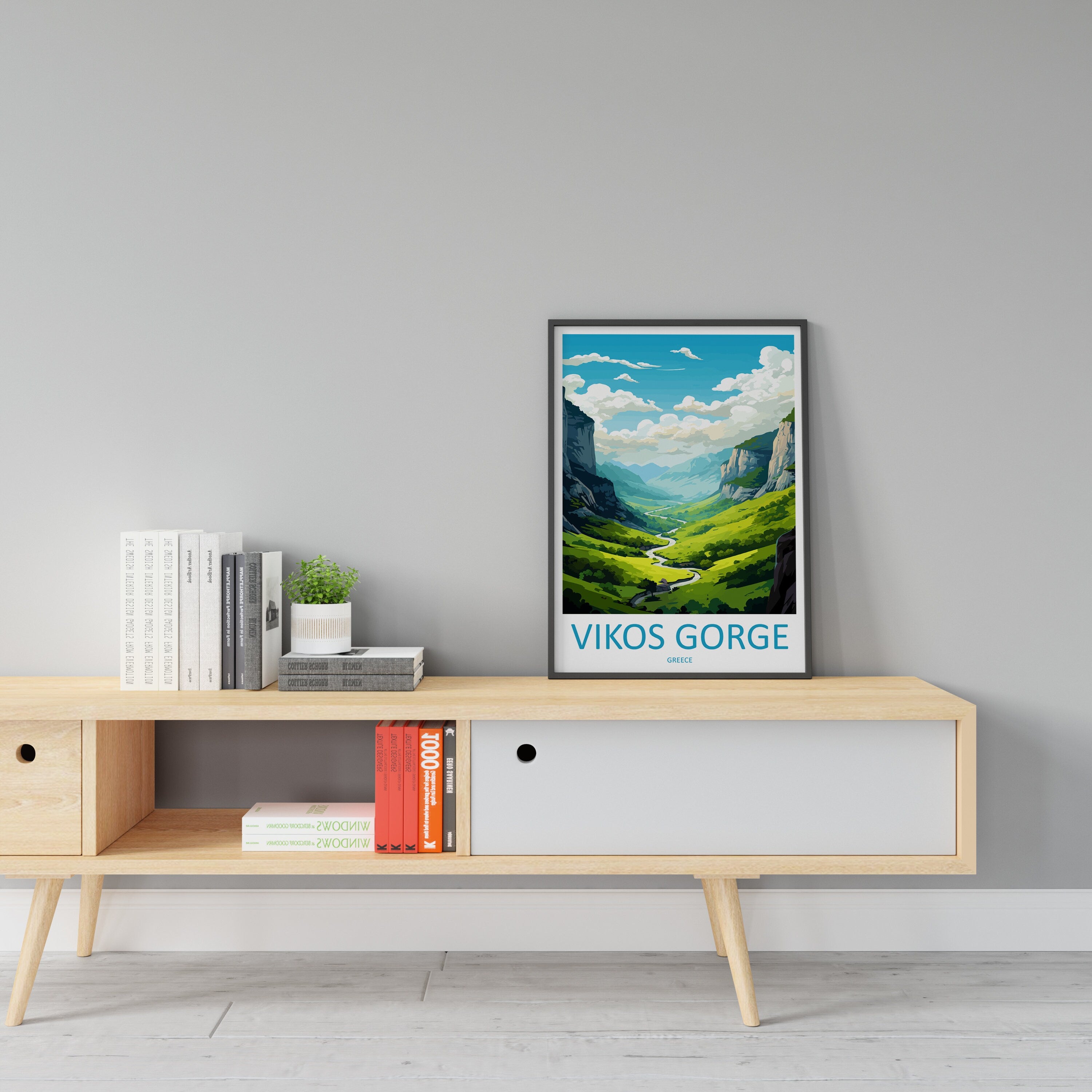 Vikos Gorge Travel Print Wall Art Vikos Gorge Greece Wall Hanging Home Deco Vikos Gorge Gift Art Lovers Wall Art Print Vikos Gorge Greece