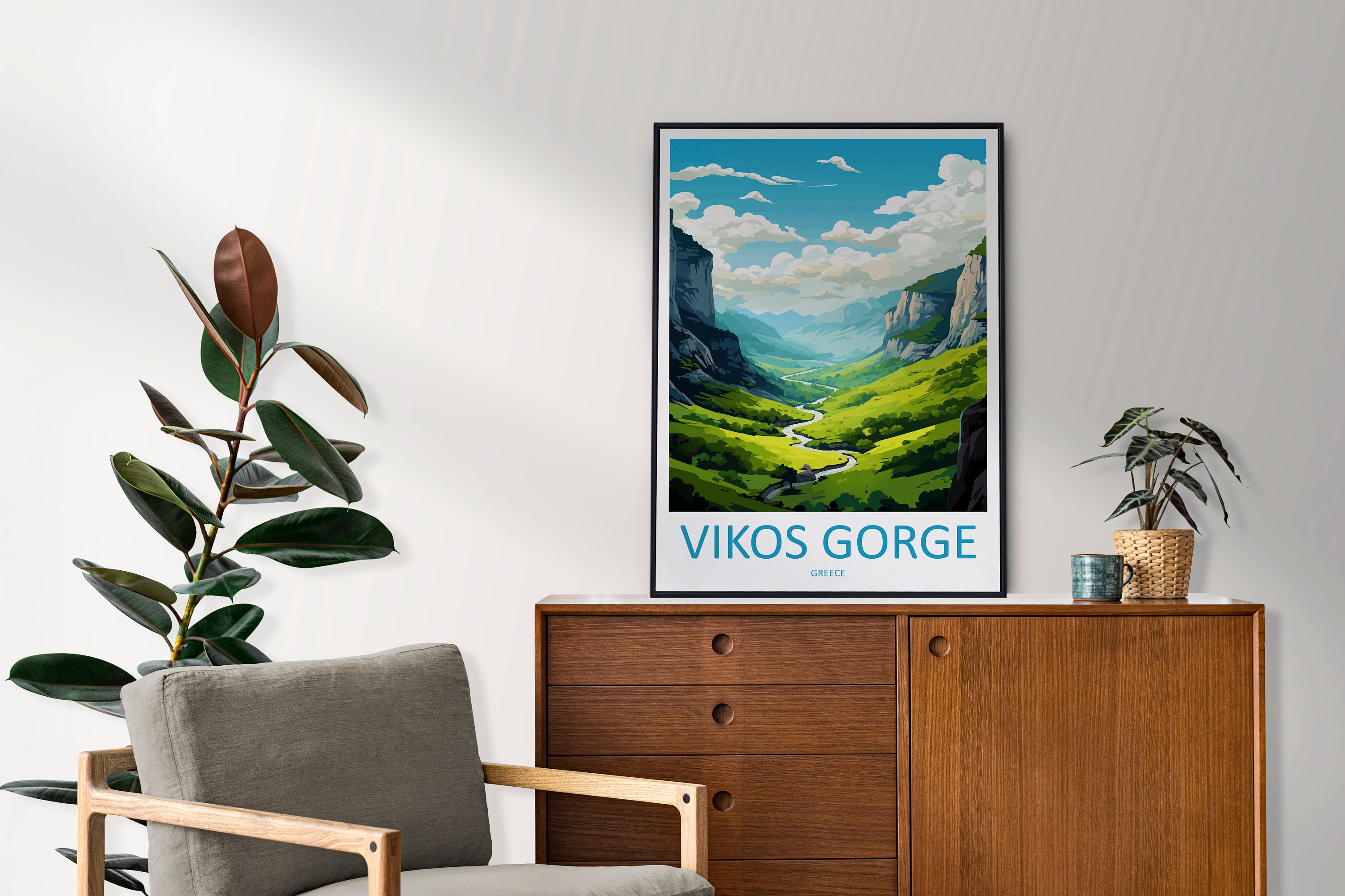 Vikos Gorge Travel Print Wall Art Vikos Gorge Greece Wall Hanging Home Deco Vikos Gorge Gift Art Lovers Wall Art Print Vikos Gorge Greece