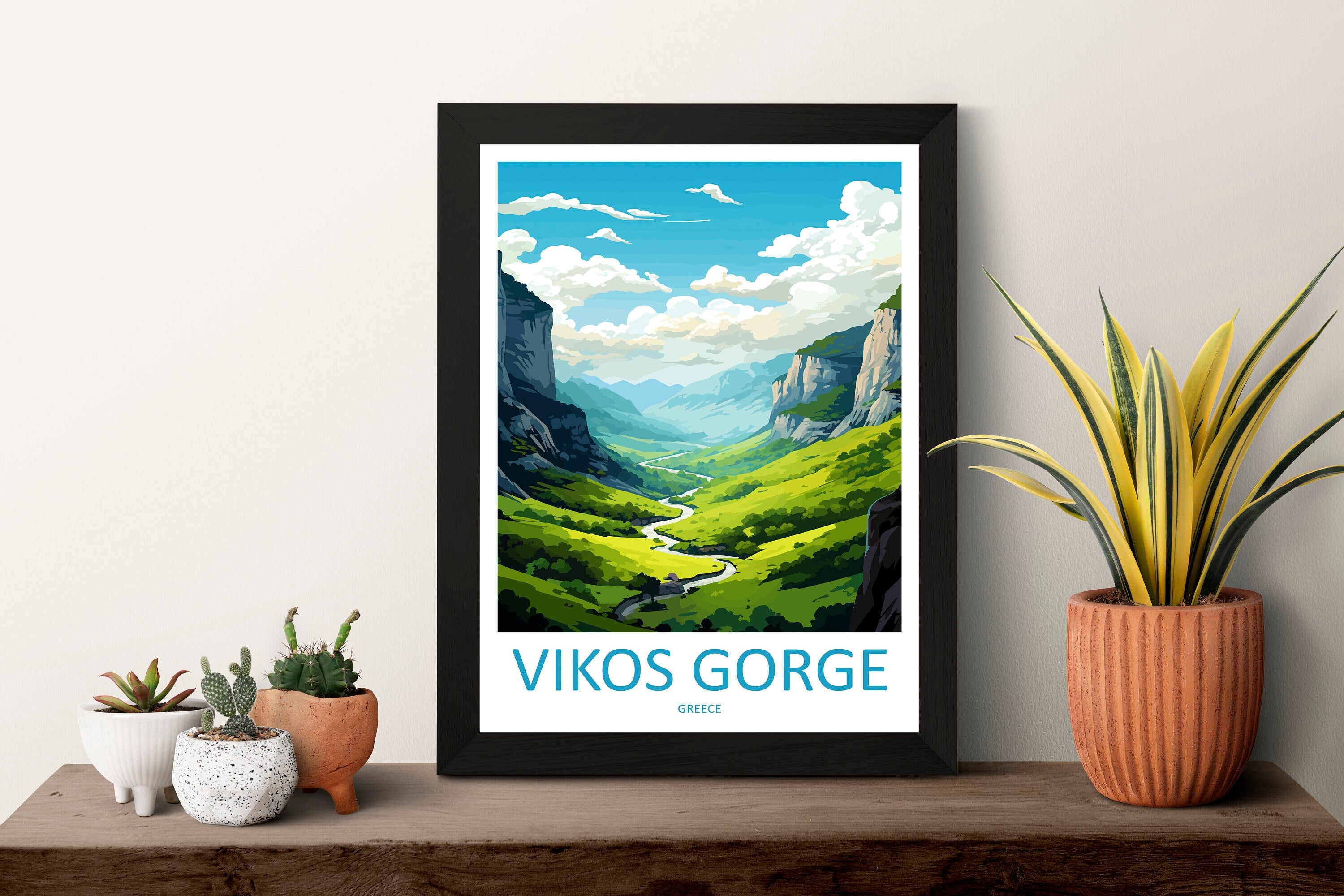 Vikos Gorge Travel Print Wall Art Vikos Gorge Greece Wall Hanging Home Deco Vikos Gorge Gift Art Lovers Wall Art Print Vikos Gorge Greece